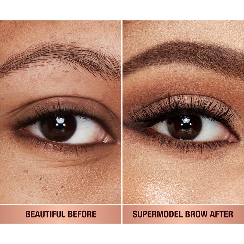 Charlotte Tilbury Brow Cheat Eyebrow Pencil - Refillable Micro-Precision Brow Pencil with Angled Tip for Natural Hair-Like Strokes - 16-Hour Wear, Waterproof, Vitamin E + Carnauba Wax - Dark Brown