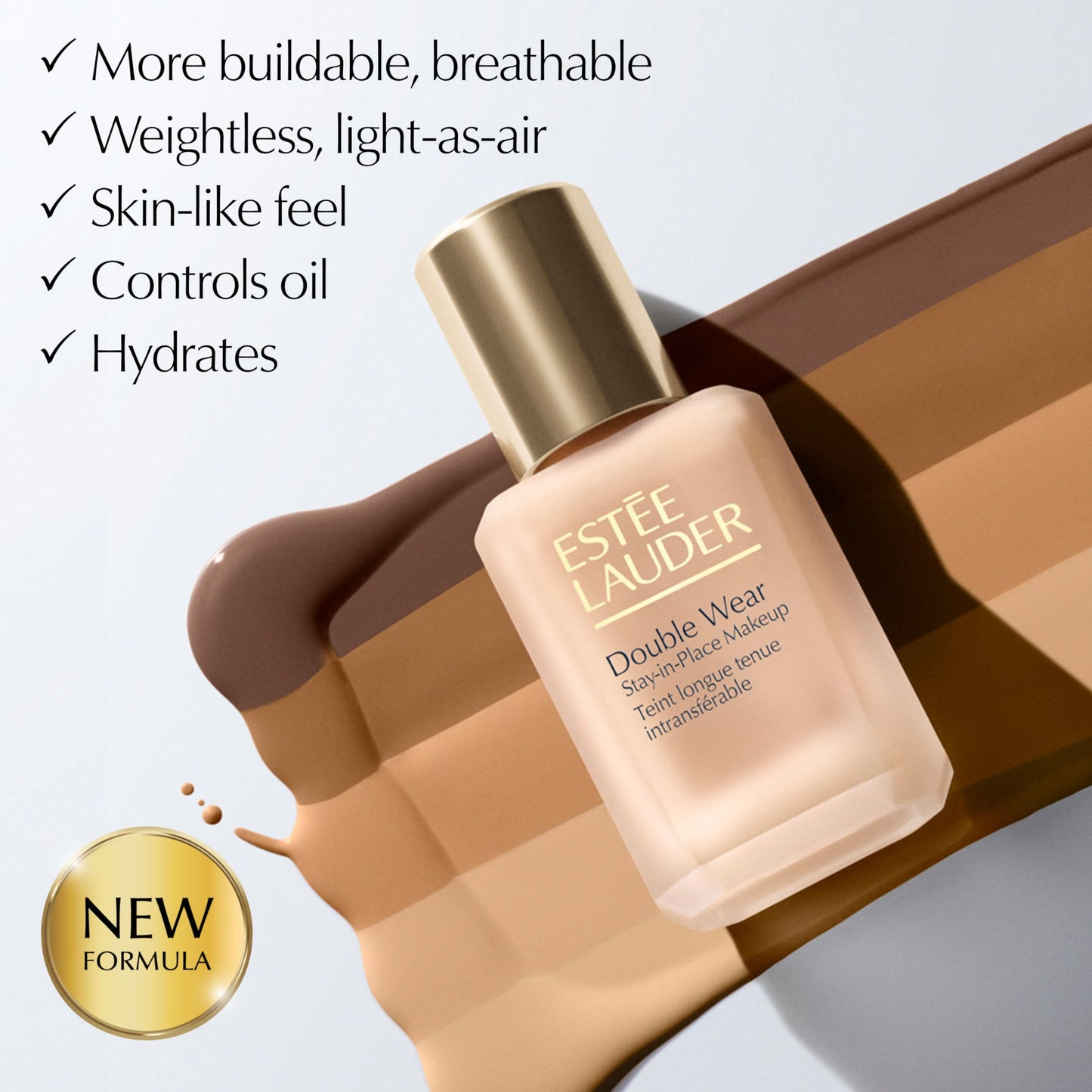 Estée Lauder Double Wear Stay-in-Place Foundation Makeup | 36-Hour Long-Wear Matte Foundation, 1 Fl Oz, 2C1 Pure Beige