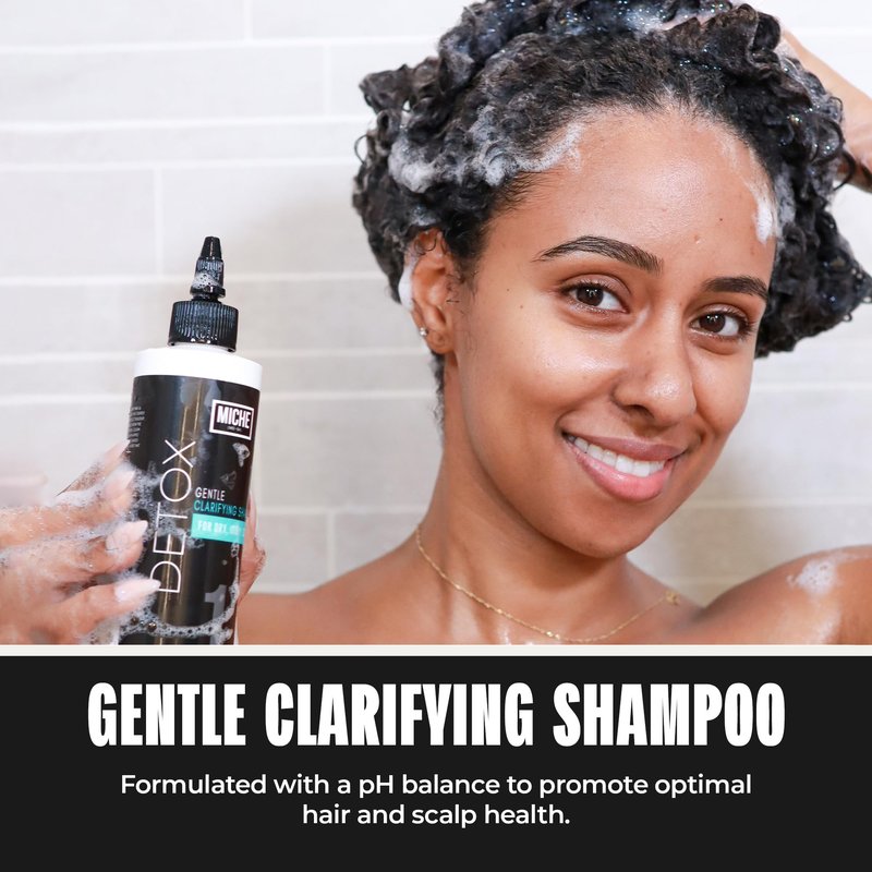 Miche Beauty Detox Shampoo – Sulfate-Free Clarifying & Anti-Dandruff Hair Cleanser for Men & Women, Moisturizing Formula for Curly, Fine, Thinning & Damaged Hair, Scalp Treatment, 8oz