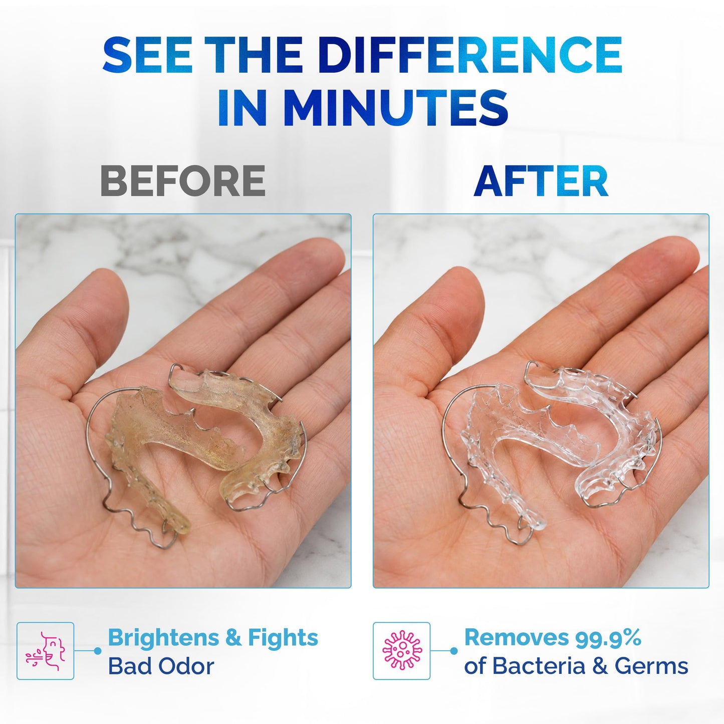 Dental Duty Retainer Cleaner Tablets – Fast Invisalign & Denture Cleaning Tablets for Aligners, Retainers & Mouthguards – Removes Odor, Plaque & Stains in Minutes – 240 Count