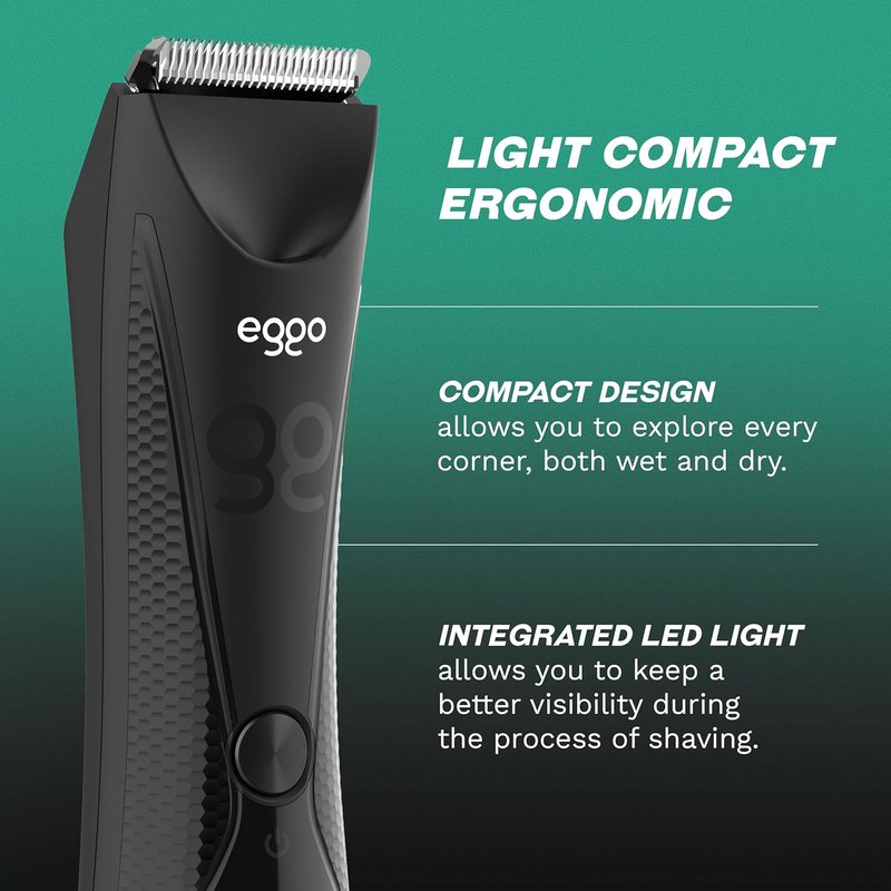 GA.MA Italy Body Trimmer for Men - Ceramic Blade, LED Light, USB Rechargeable | Cordless Groomer with Guide Combs