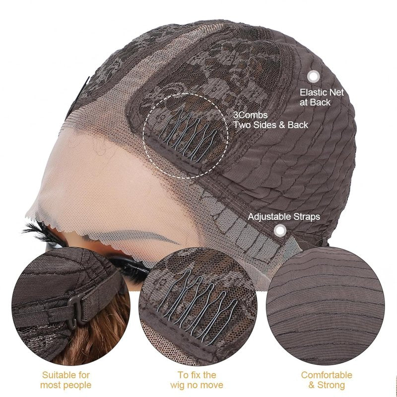 Synthetic Lace Front Wig - Pre Plucked 13X4X1 T-Part | Highlight Blonde Deep Curly for Black Women (30 Inch)