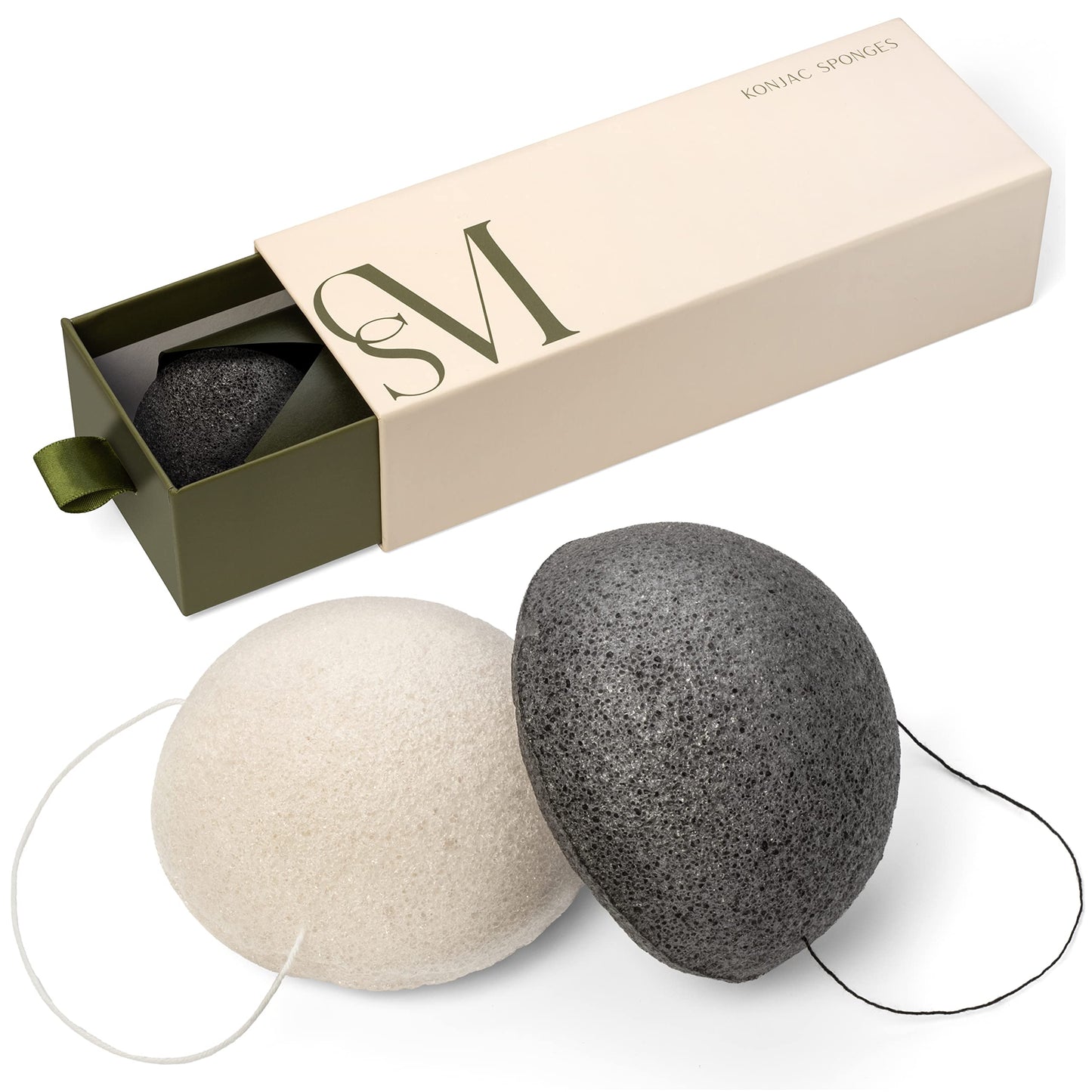 CSM Body Brush & Konjac Sponges (3-Pack) Bundle - Wet or Dry Body Brush - Reduce The Appearance of Cellulite, Dry Skin. Improves Circulation Facial Sponges - Cleanses Dirt, Oil, Dead Skin, and Makeup