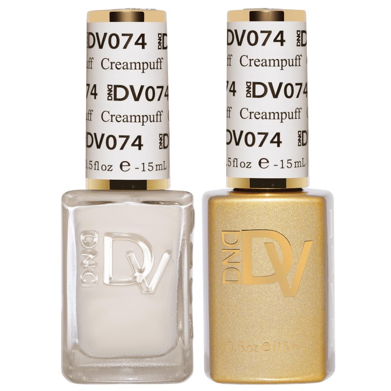 DND Gel Polish Set, Coquette Collection, UV/LED Gel Polish and Air Dry Nail Lacquer, Matching Chip-Free Polish Duo, 074 Creampuff, 0.5 Fl Oz