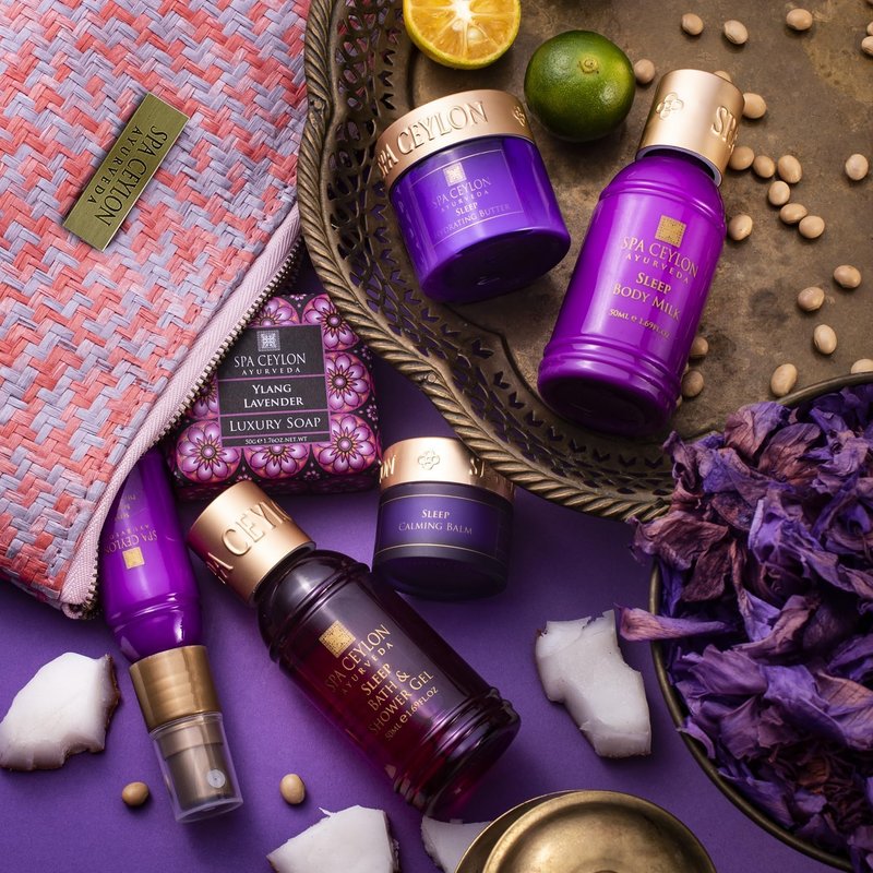 Spa Ceylon SLEEP HOME SPA SET | Body Care Set & Mini Travel Bag | Organic Self-Care Set | Vegan | Holiday Gift Set
