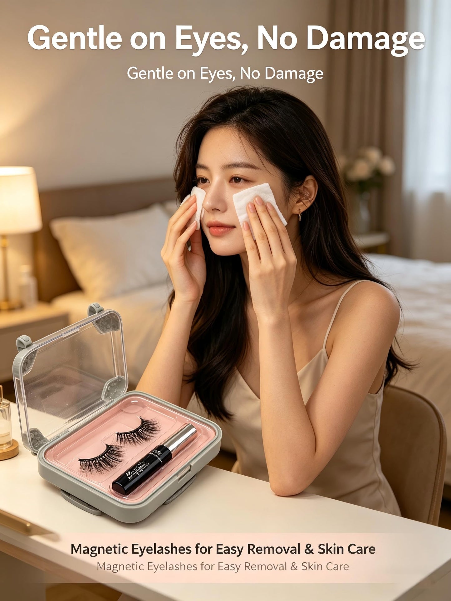 Amzmam Magnetic Eyelashes Natural Look,Magnetic Eyelashes and Eyeliner Kit,Natural Magnetic Lashes,Waterproof, Long Lasting, Easy Apply. (Black-7)