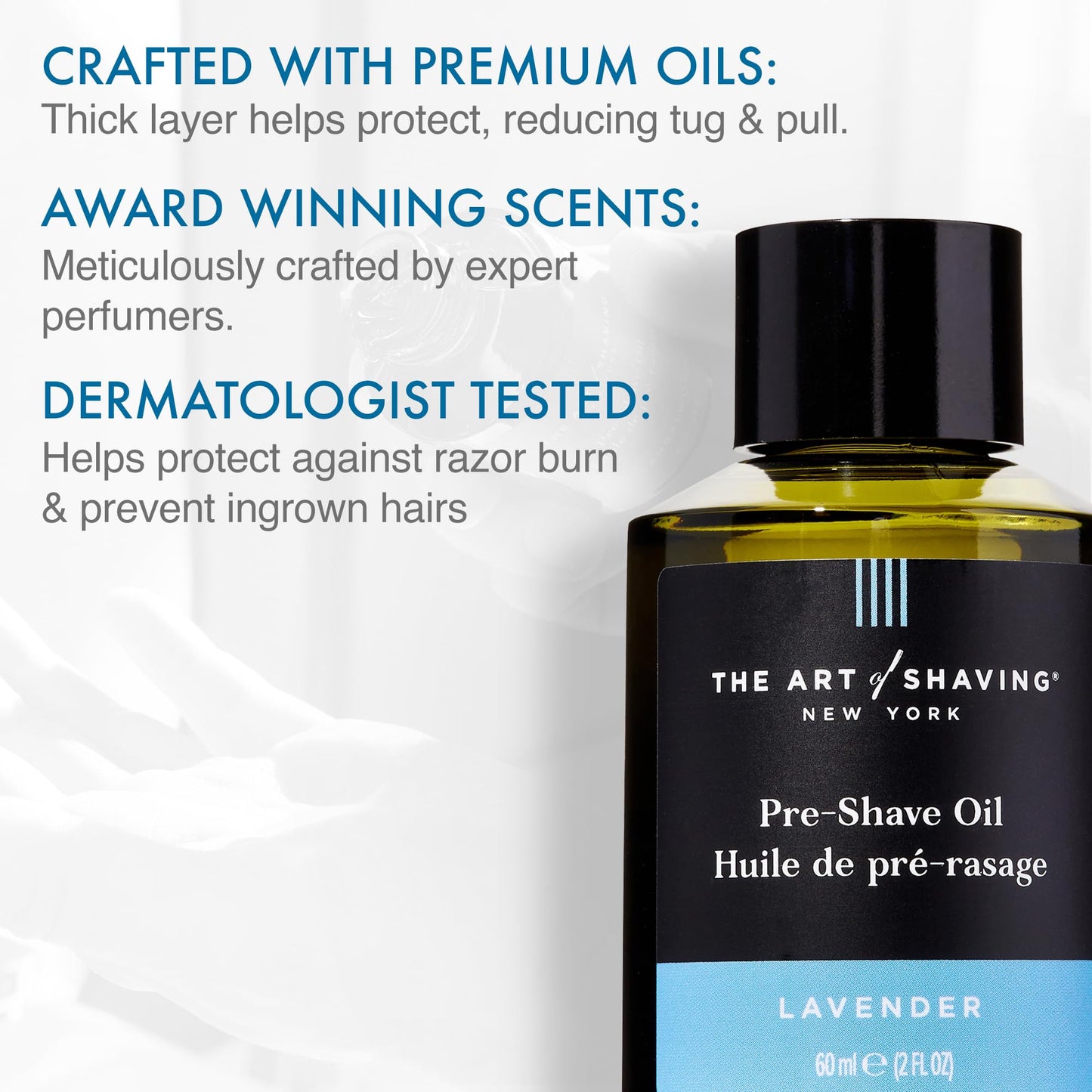 The Art of Shaving Pre Shave Beard Oil for Men, Protects Against Irritation and Razor Burn, Clinically Tested for Sensitive Skin, Lavender, 2 Oz