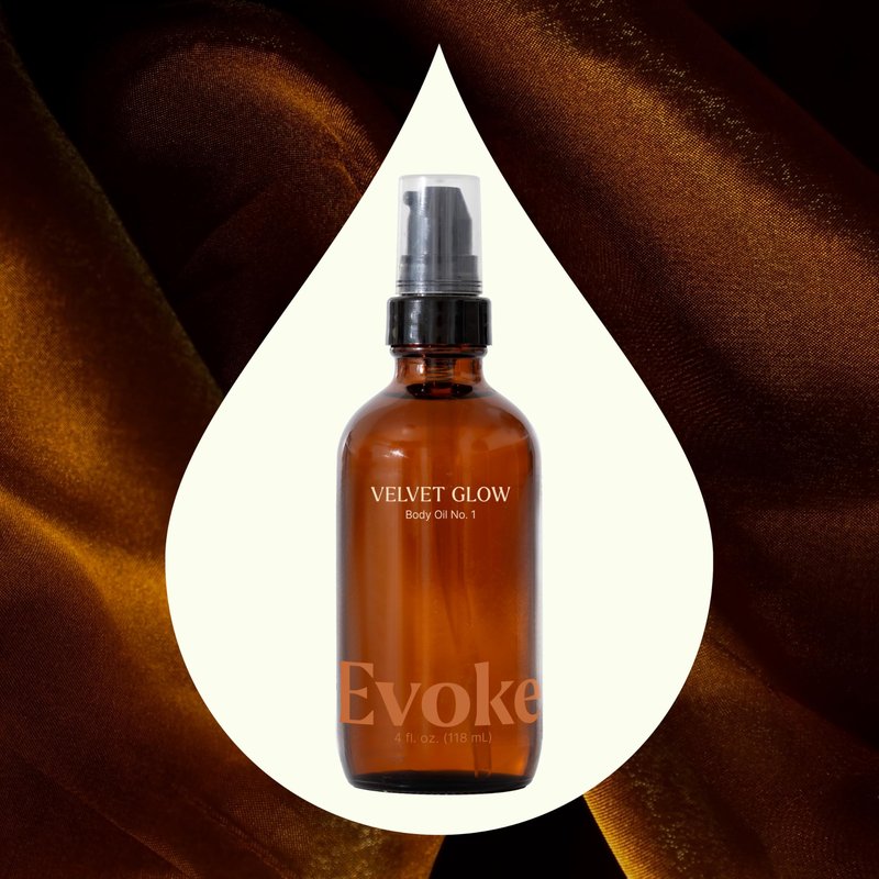 Plant Therapy Evoke Velvet Glow Body Oil 4 oz Ultra Hydrating & Quick Absorption for Silky Soft Skin, Enriched with Squalane, Argan, and Vitamin E, Luxurious All Natural Scent