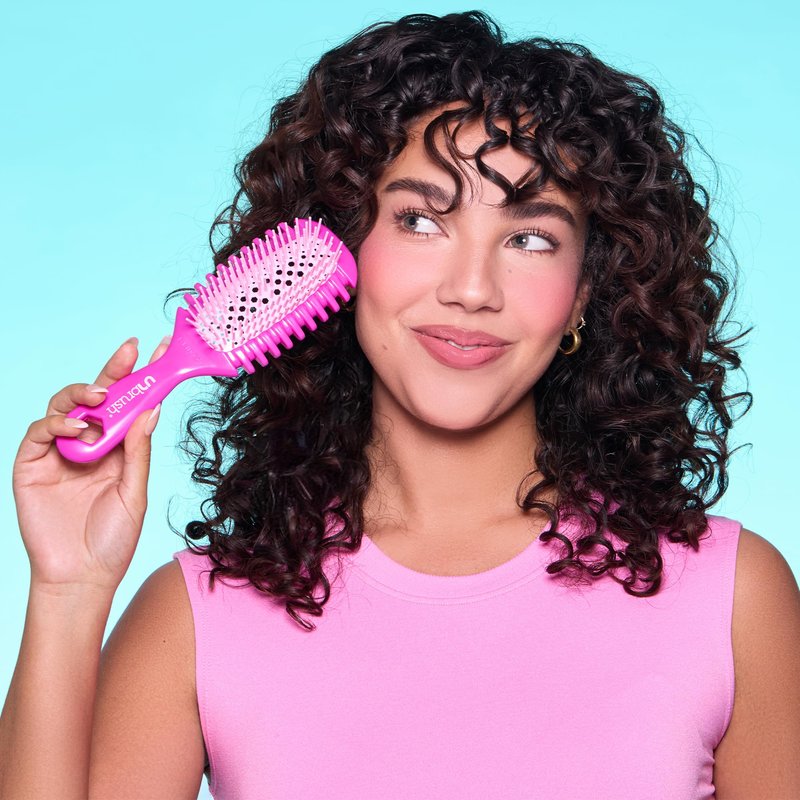 FHI Heat UNbrush Curl Defining Brush — Wavy, Coily, and Curly Hair Brush with DuoFlex Bristles & StyleCurl Handle — for Gentle Detangling & Faster Styling on Wet Hair - Cool Breeze