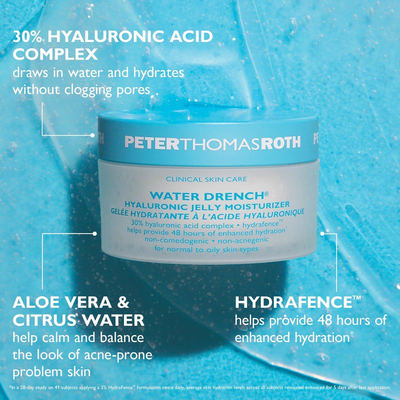 Peter Thomas Roth | Water Drench® Hyaluronic Jelly Refillable Moisturizer | Hyaluronic Acid Cloud Cream, For Normal to Oily Skin, Fragrance-Free, Non-Comedogenic, Acne-Safe Moisturizer