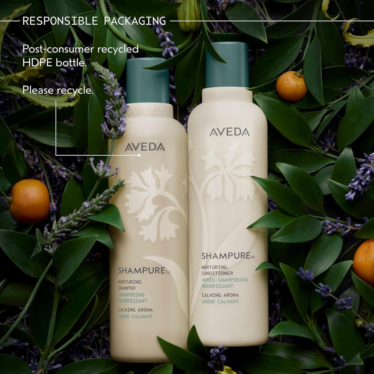 Aveda Shampure Nurturing Shampoo & Conditioner Duo - Daily Care for Normal to Medium Hair | Lavender & Ylang Ylang Aroma | Travel Size