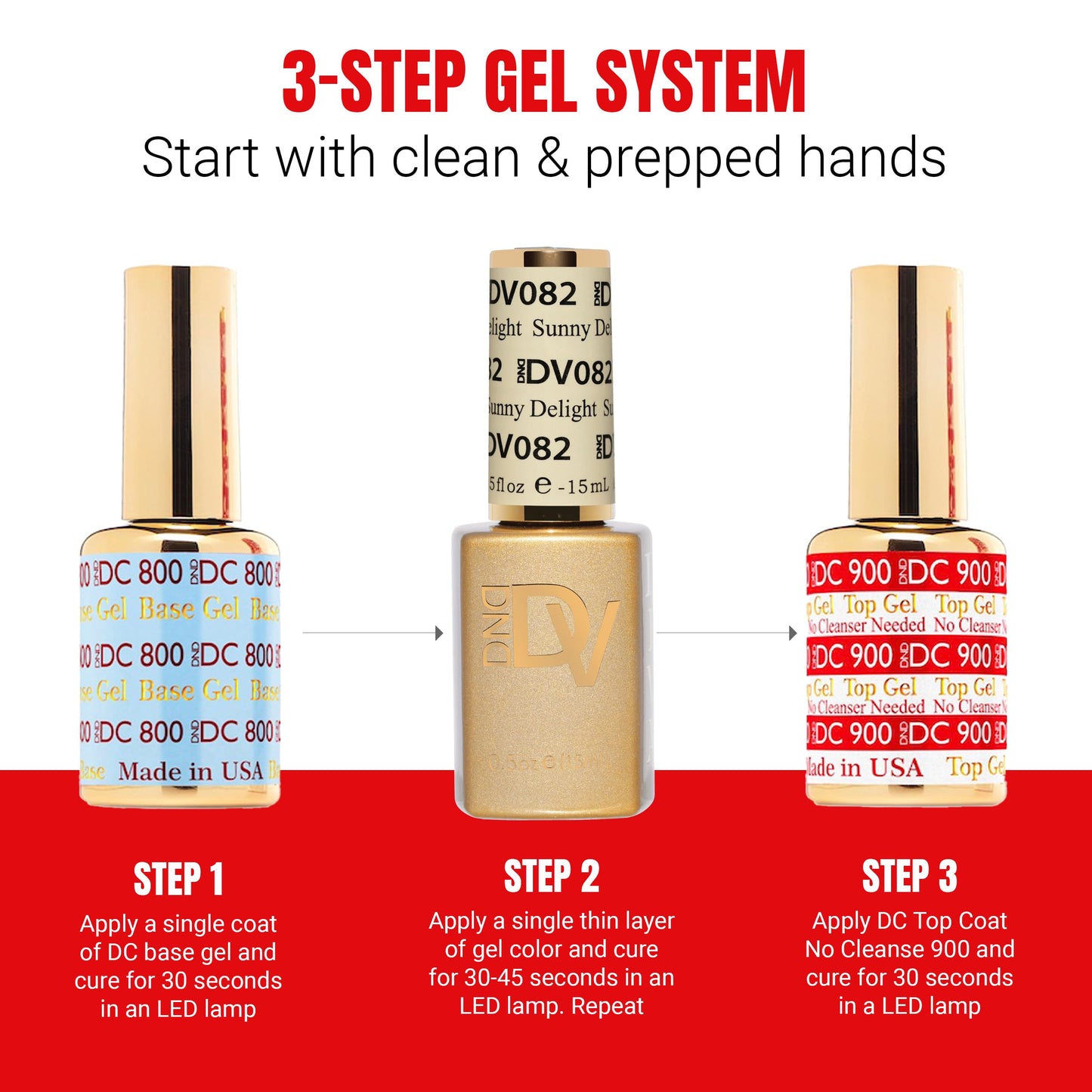 DND Gel Polish Set, Coquette Collection, UV/LED Gel Polish and Air Dry Nail Lacquer, Matching Chip-Free Polish Duo, 082 Sunny Delight, 0.5 Fl Oz