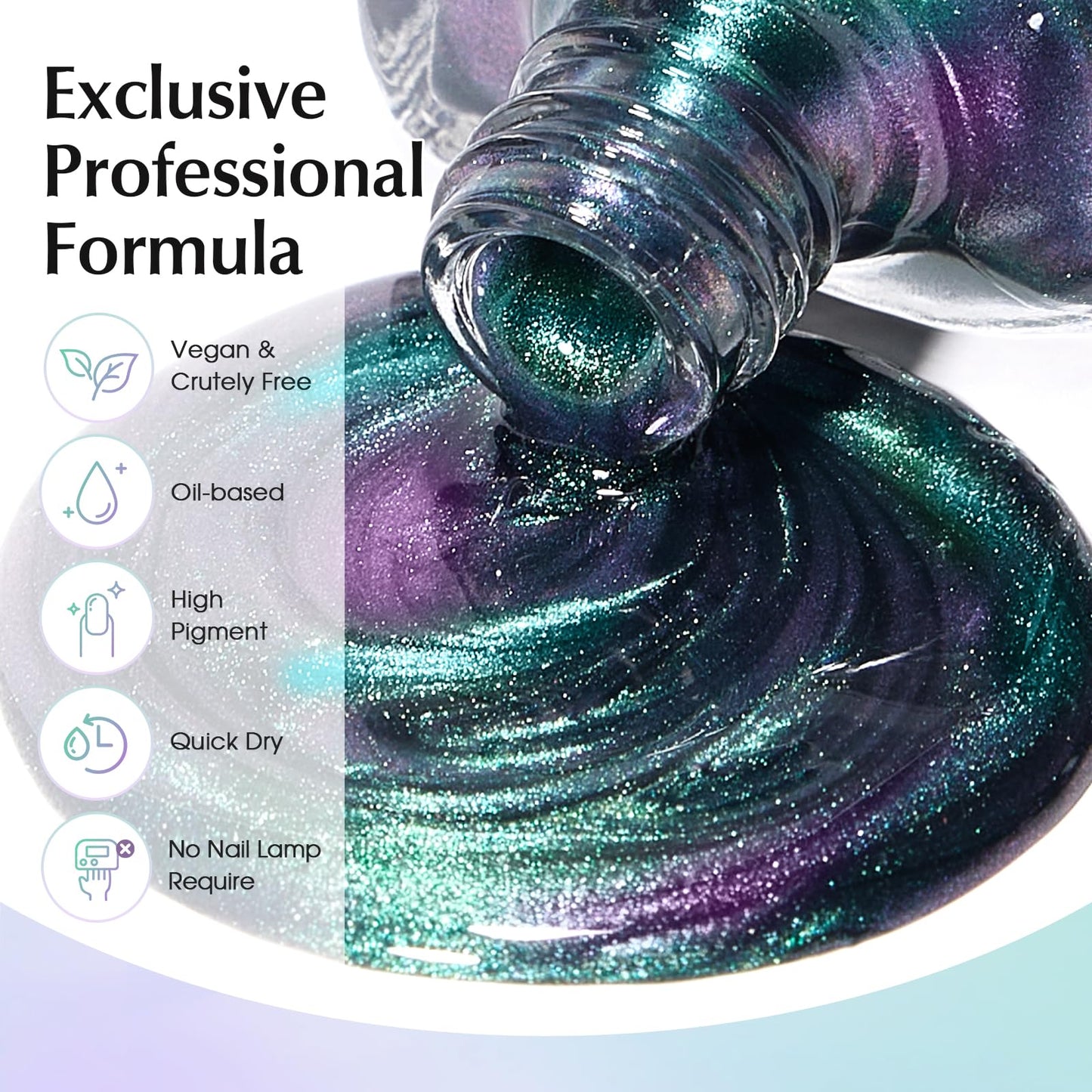 COSMOO Cat Eye Magnetic Nail Polish, Quick Dry Air Dry Fast-Drying Magnet Nail Lacquer for Manicure DIY Nail Art Supplies 15ml Gift for Women Girls 0.52 fl oz