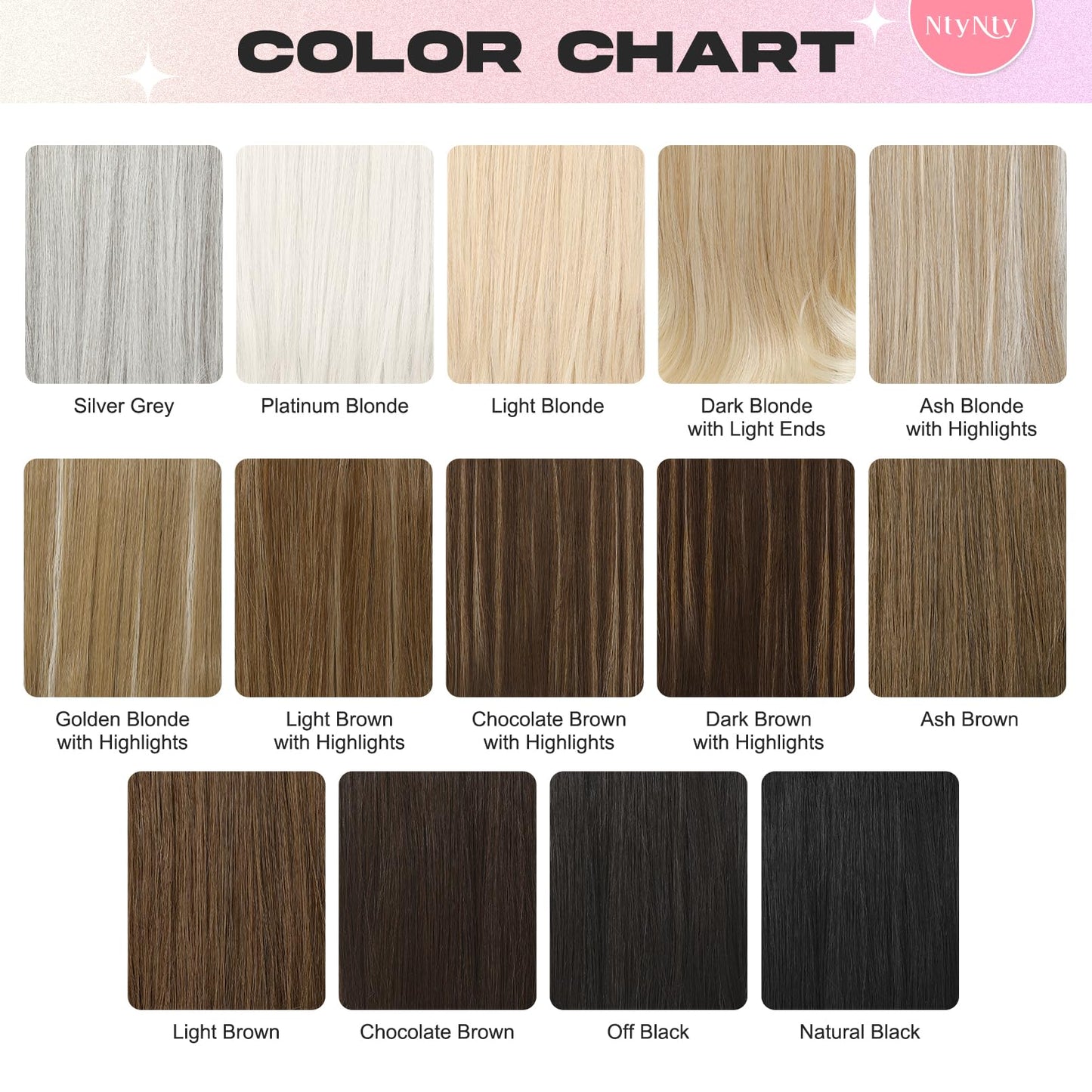 NTYNTY Clip in Hair Extensions, 4PCS 16 Inch Clip in Extensions for Women Layered Cut Natural Lightweight Hairpieces with Thinner Softer Invisible Weft - Black
