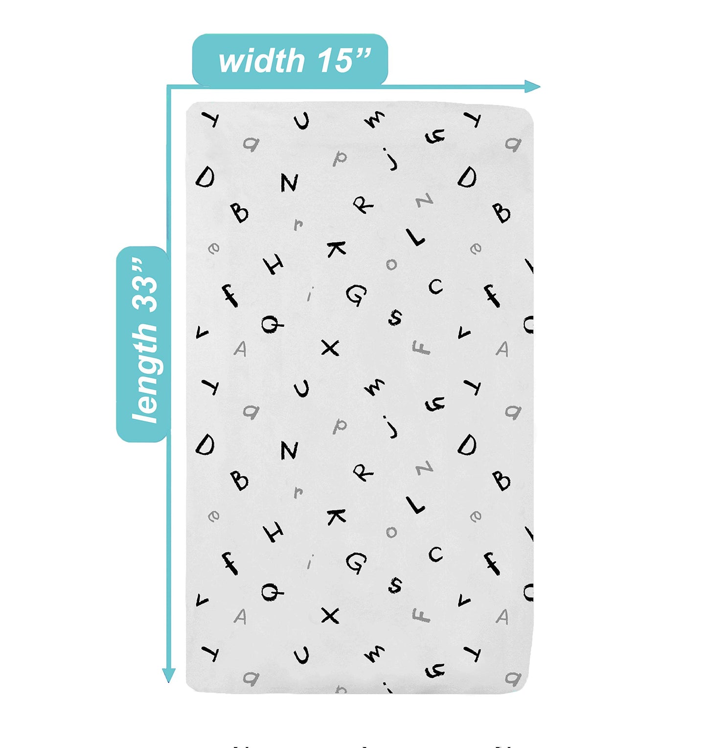 American Baby Company 15" x 33" Fitted Bassinet Sheet, Printed 100% Natural Cotton Jersey Knit, Alphabet, Soft Breathable, for Boys and Girls (Pack of 1)