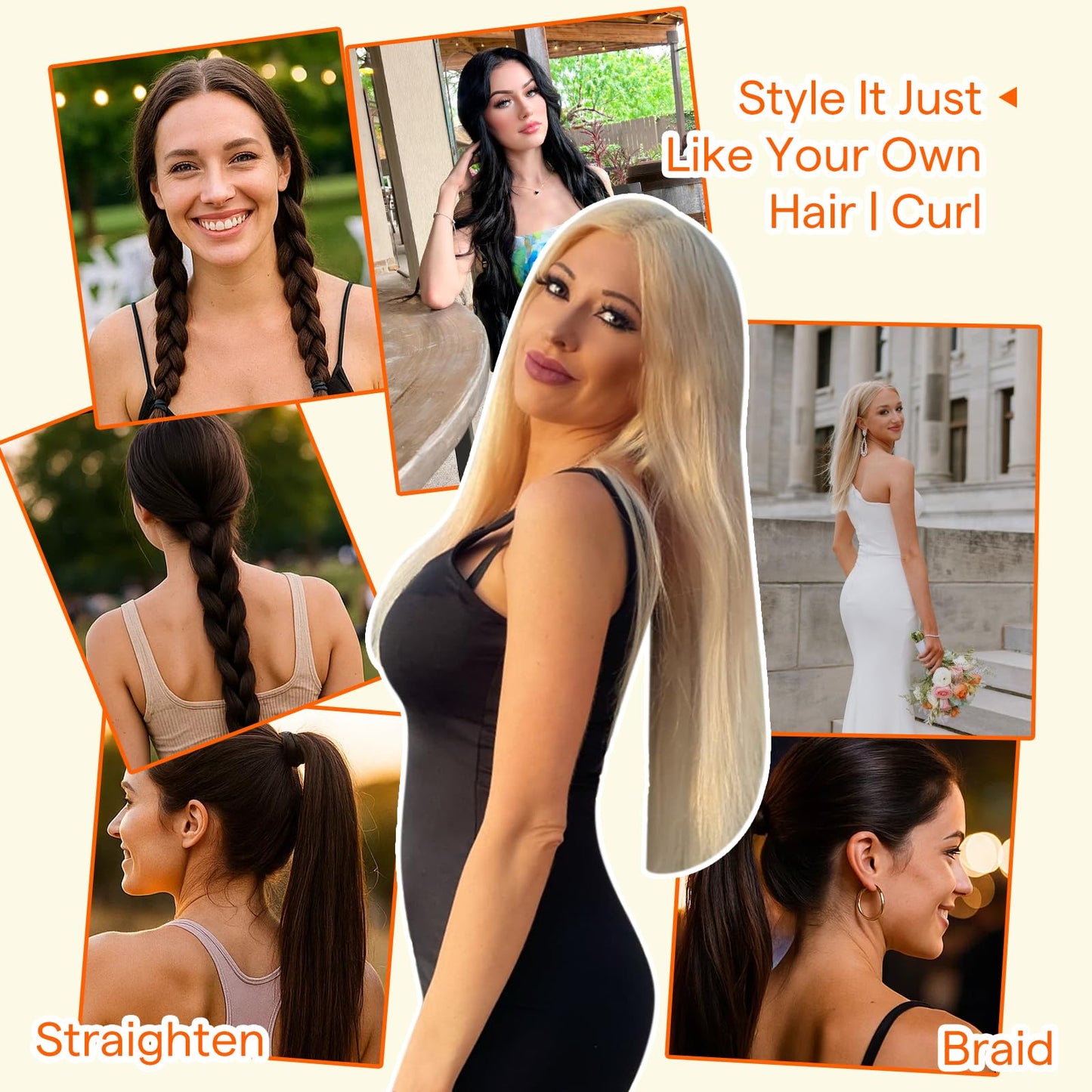 Full Shine Blonde Hair Weft Extensions Sew In Hair Extensions Color Platinum Blonde Hair Extensions Sew In Remy Human Hair Extensions Straight Hair Bundles Weft Human Hair 80G 12 Inch