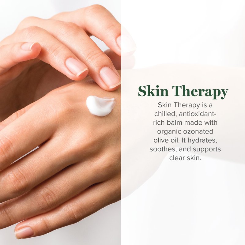 Global Healing Center Skin Therapy-Organic Ozonated Extra Virgin Olive Oil Salve for All Skin Care Routines-Cold-Pressed Face & Body Moisturizer to Hydrate and Soothe Dry Skin to Soft & Smooth-1.5 Oz