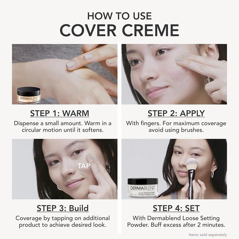Dermablend Cover Crème - Full Coverage Foundation Makeup | Hydrating Cream Concealer for Dark Circles & Blemishes, SPF 30, 1 OZ