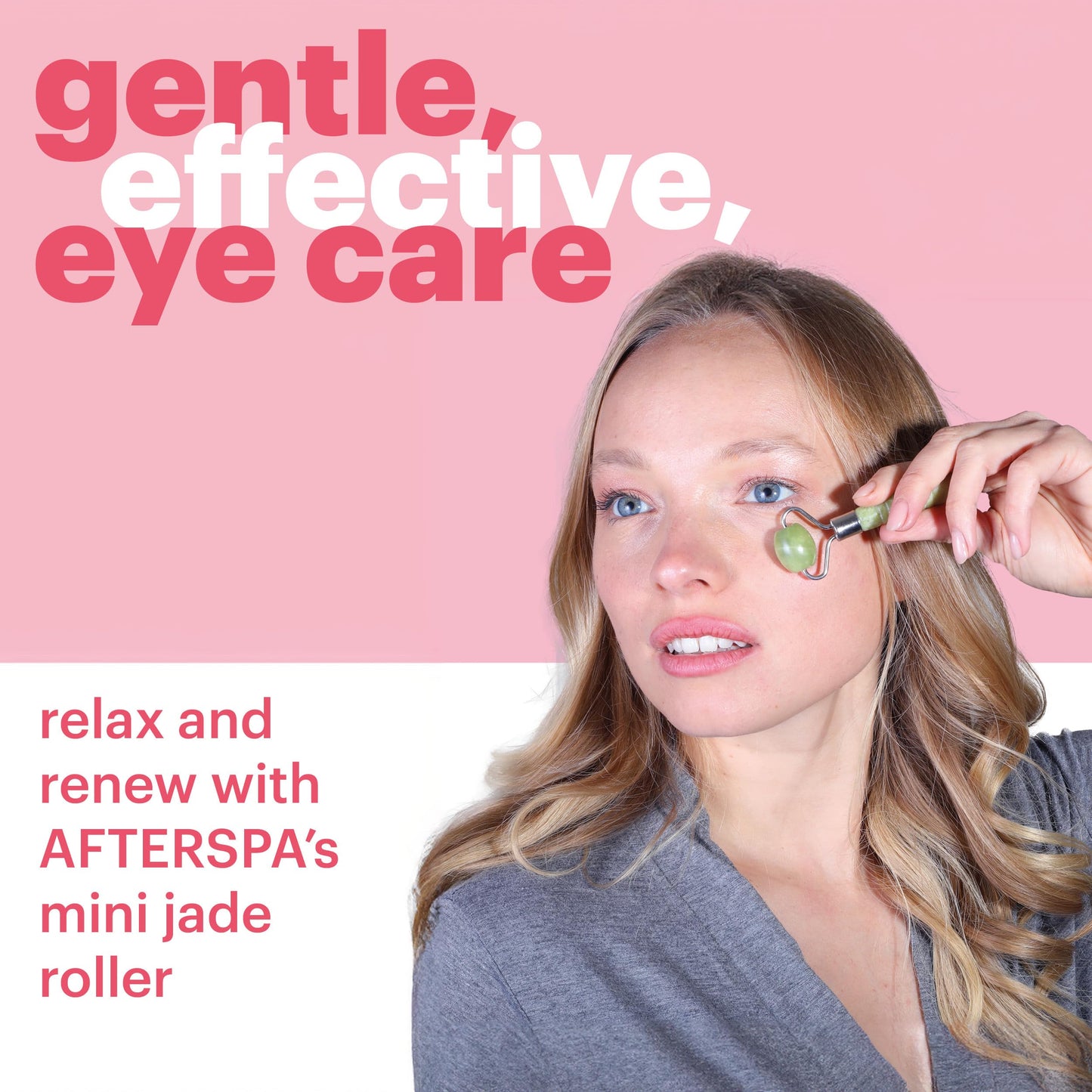 Mini Jade Eye Roller by Afterspa, Preppy Skincare, Gua Sha Facial Tools, Spa Self Care Gifts for Women, Facial Skin Care Products, Vegan and Cruelty Free, Pack of 6