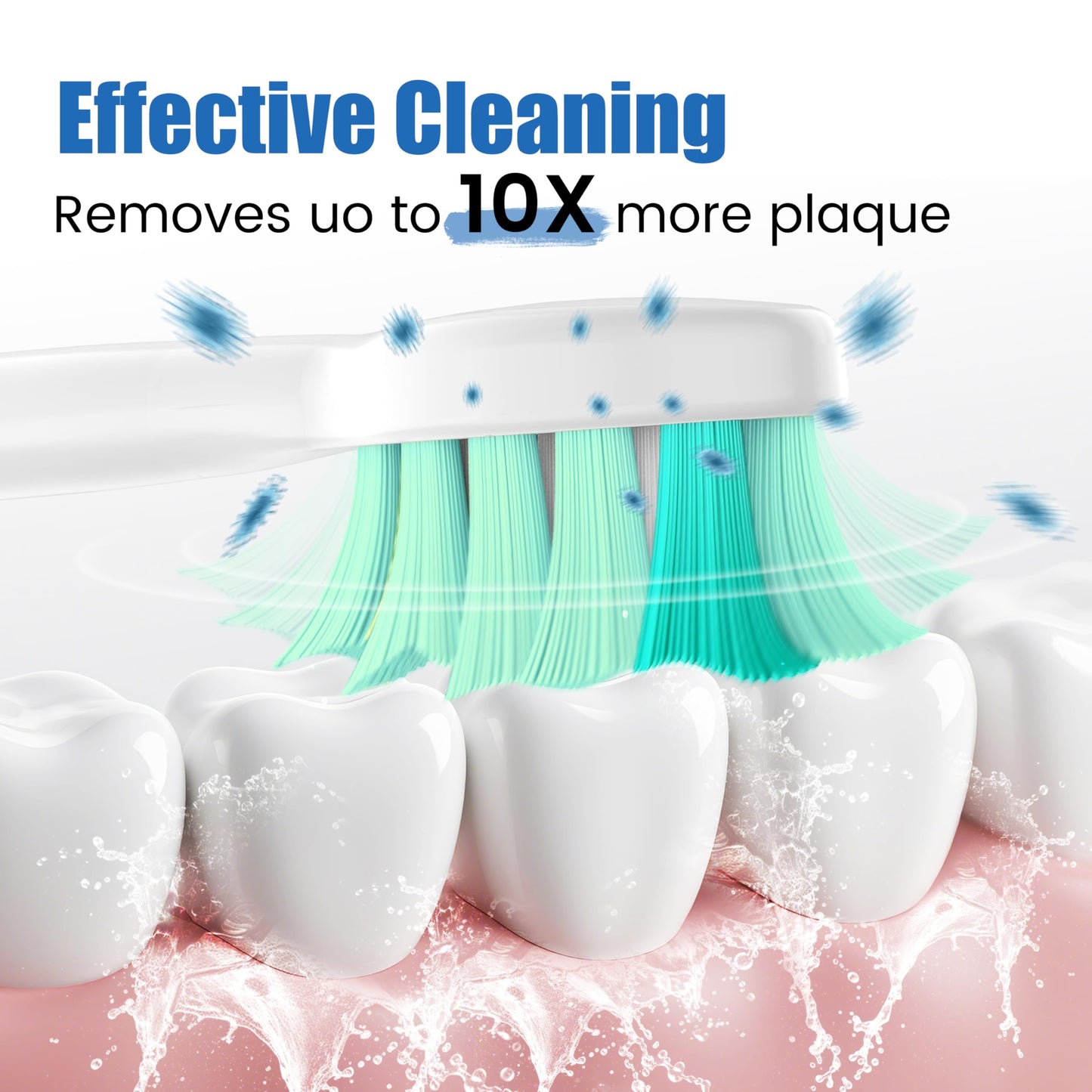 Replacement Toothbrush Heads Compatible with Philips Sonicare – Gentle & Effective Electric Tooth Brush Refill for Plaque Control, 10 Pack (Black)