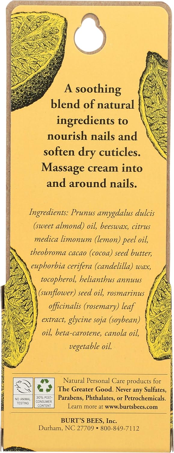 Burt's Bees Cuticle Cream - Nourishing Lemon Butter Formula | 0.6 Oz