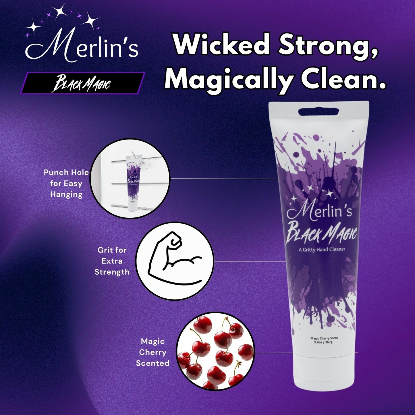 Merlin's Black Magic Heavy Duty Hand Cleaner, Dolomite Scrub, 9.4oz