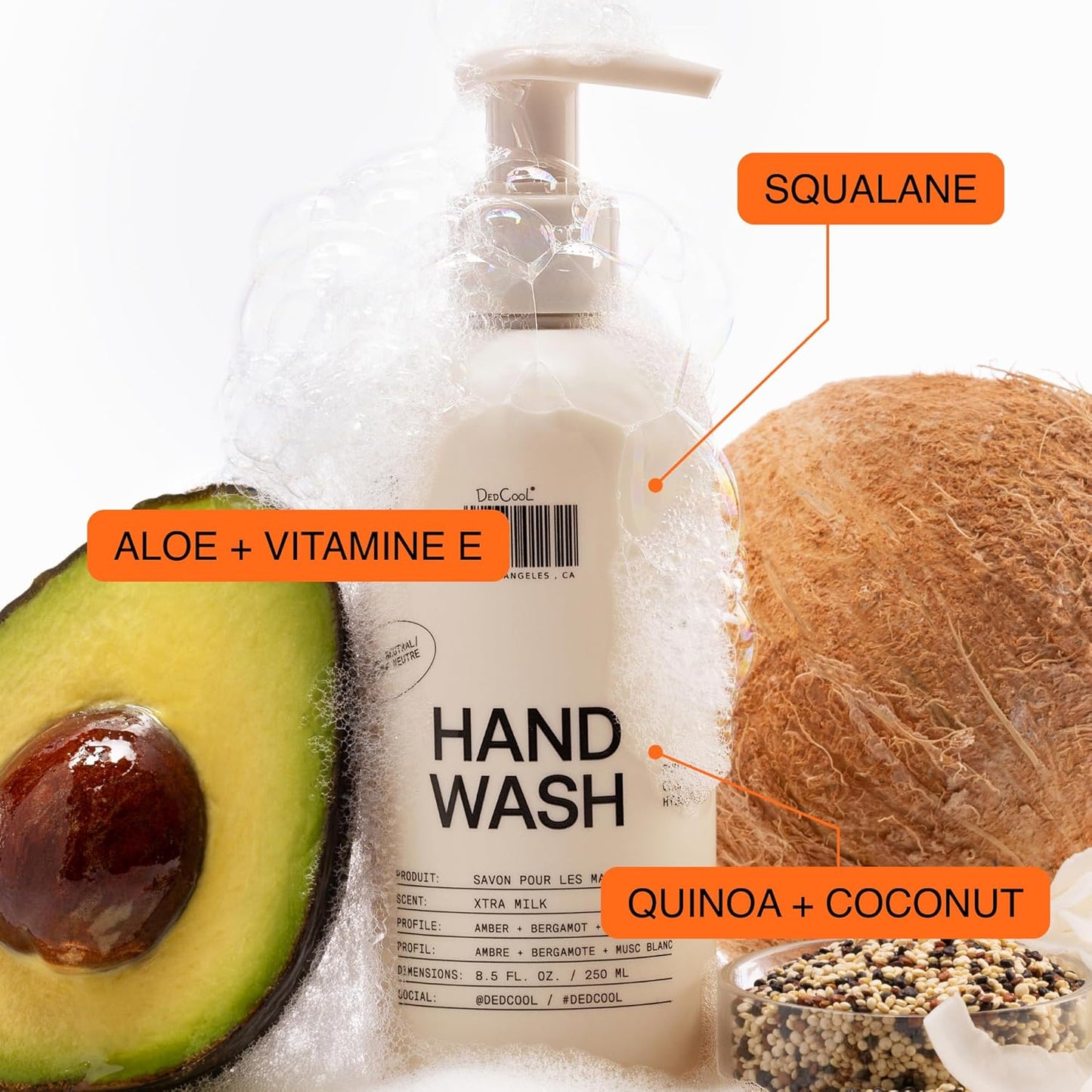 DedCool Hand Wash - Gentle Hydrating Cleanser with Squalane & Aloe | Non-Toxic Vegan Formula | 8.5 fl oz