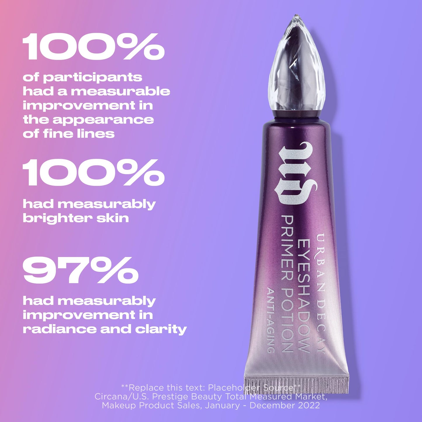 Urban Decay Anti-Aging Eyeshadow Primer Potion - Nude Eye Primer for Crease-Resistant & Long-Lasting Eye Makeup, Improves Look of Fine Lines & Texture, Smooths & Preps Eyelid Base, Vegan - 0.33 fl oz