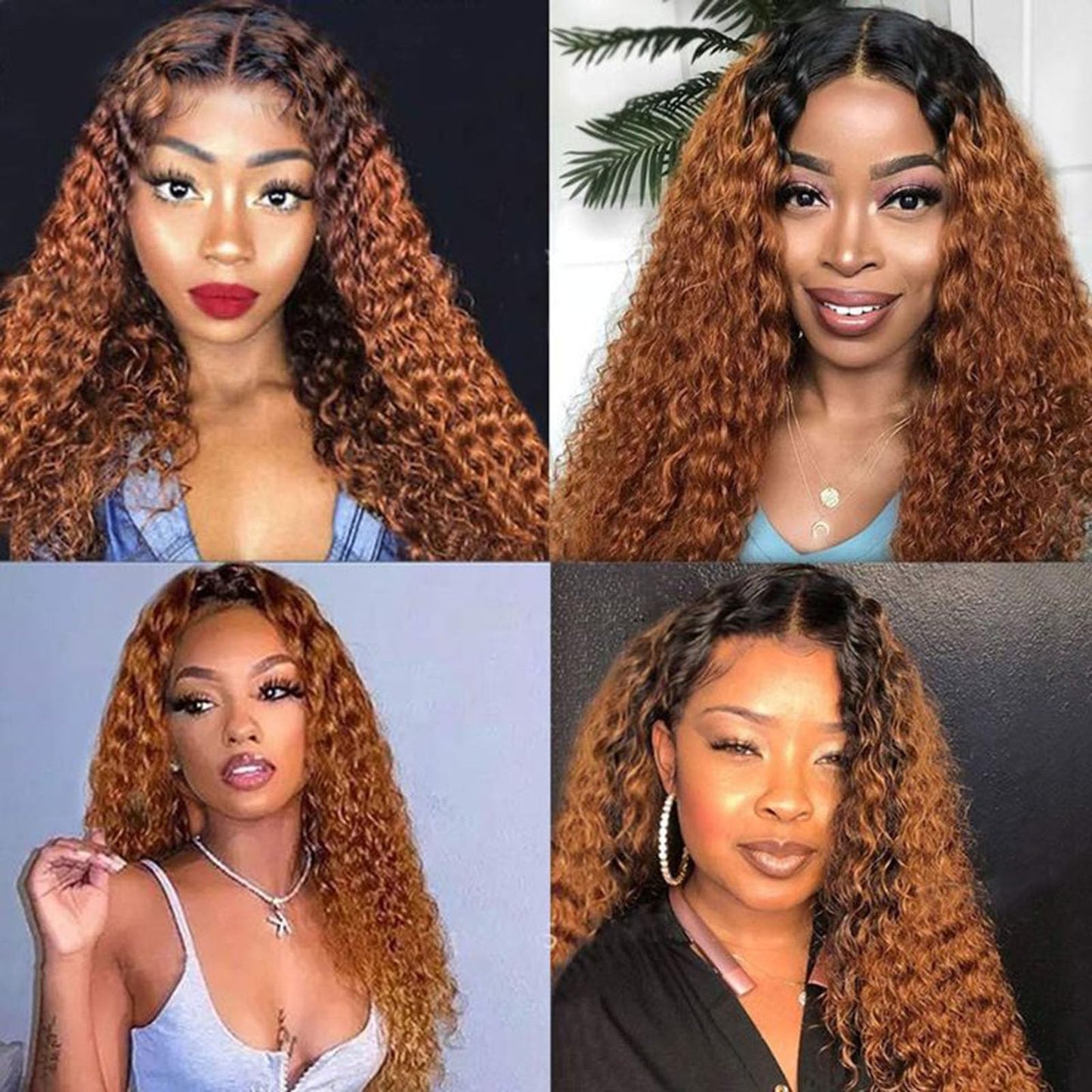 Peenoll Curly Human Hair Wig Omber T 27 Lace Frontal Closure Jerry Curly Human Hair Wig Pre Plucked Pre Cut Lace Frontal Closure Glueless Wigs Elastic Band 200% Density