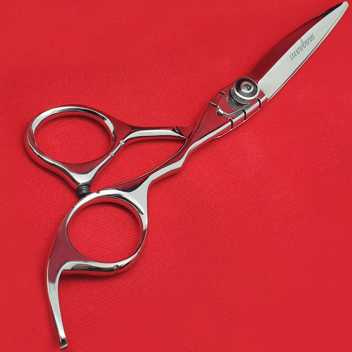 Saaqaans MSS-02 Professional Hair Cutting Scissors Set - Package Includes Barber Scissor, Thinning Shear, Straight Razor, 10 x Double Edge Blades & Hair Comb in Stylish Scissors Case (Silver USA)