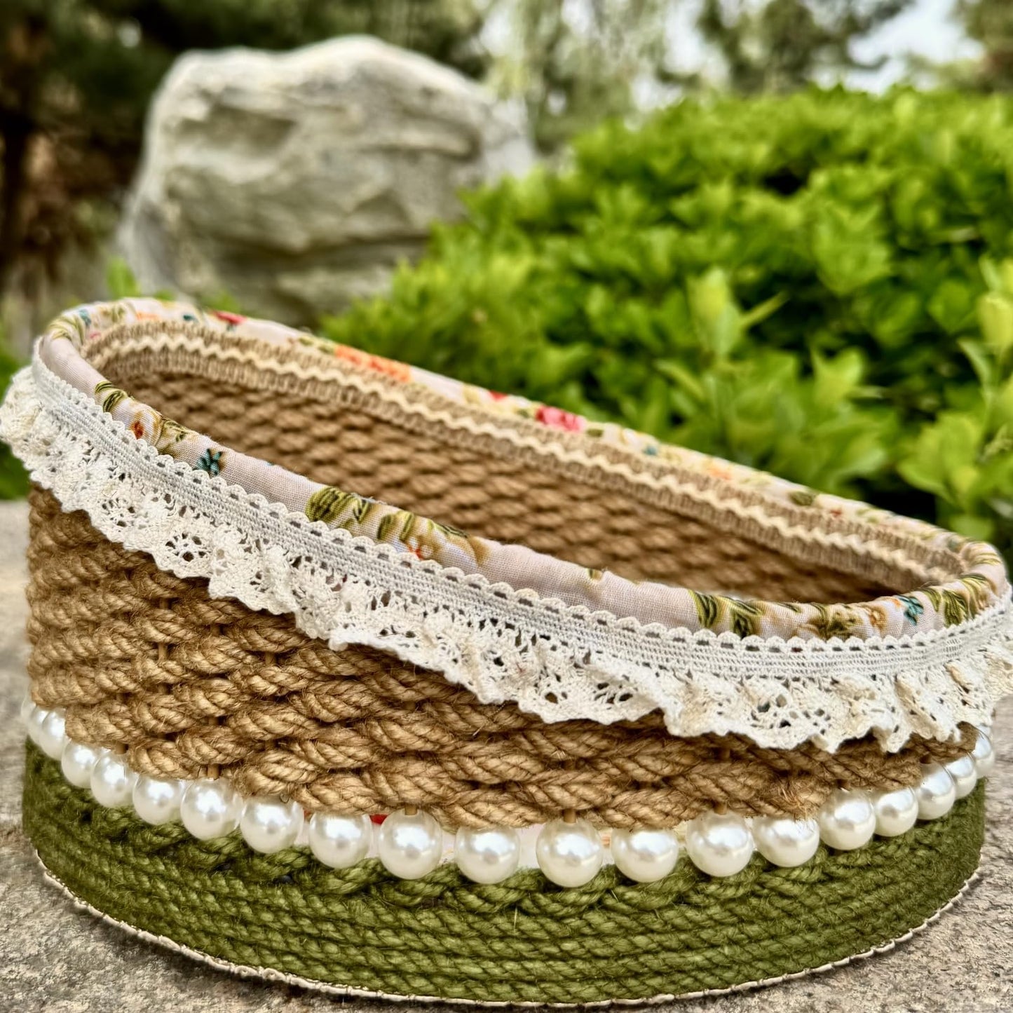 Zenpeace Hand-Woven Basket, It Can be Used for Cosmetics Storage, Perfume Storage, Lotion Storage, Cosmetics Organization and Multi-scene Decoration