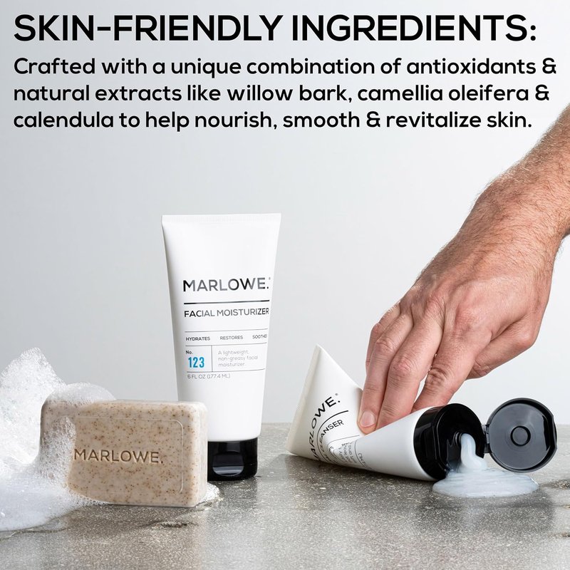 Marlowe Men's Body Wash & Face Cleanser Bundle | Refreshing Natural Extracts & Purifying Formula