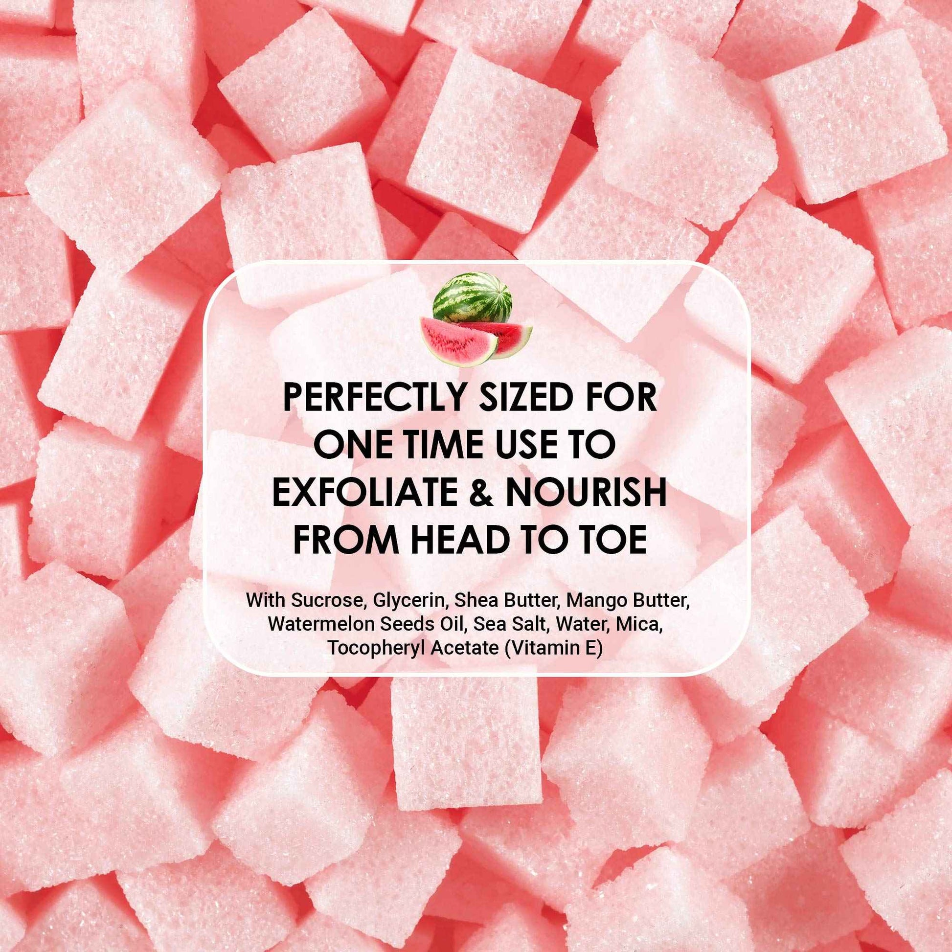 Body Scrub Exfoliator - 12oz WATERMELON Sugar scrub cubes w/Mango Butter & Shea butter, Body Scrub Exfoliator - 12oz FRESH LEMON Sugar scrub cubes, Hydrating & Moisturizing, For all body exfoliation