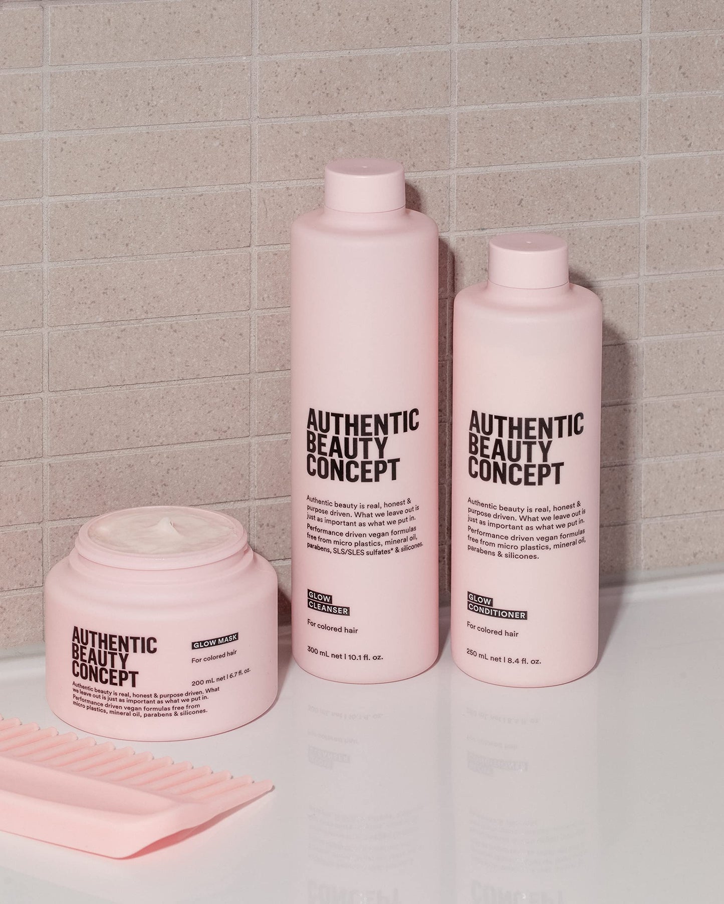 Authentic Beauty Concept Glow Mask | Hair Mask for Color Treated Hair | Nourishing & Color-Preserving | Improves Softness and Shine | Vegan & Cruelty-free | Silicone-free | 6.7 fl. oz.
