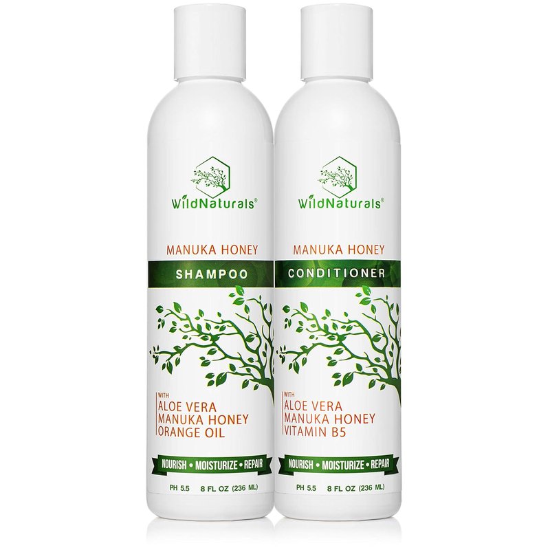Natural Hydrating Conditioner - Sulfate-Free Dandruff Relief with Aloe Vera & Manuka Honey | Ideal for Oily & Curly Hair