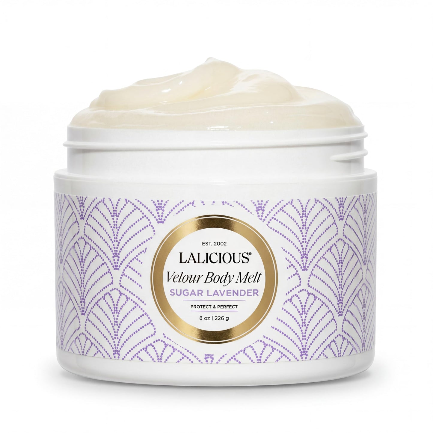 LaLicious Sugar Lavender Velour Body Melt | Multitasking Balm-to-Oil Skin Moisturizer with Macadamia Oil & Coconut Oil | Shave Gel, Hair/Scalp/Hand/Foot Mask | Help Prevent Stretch Marks 8oz