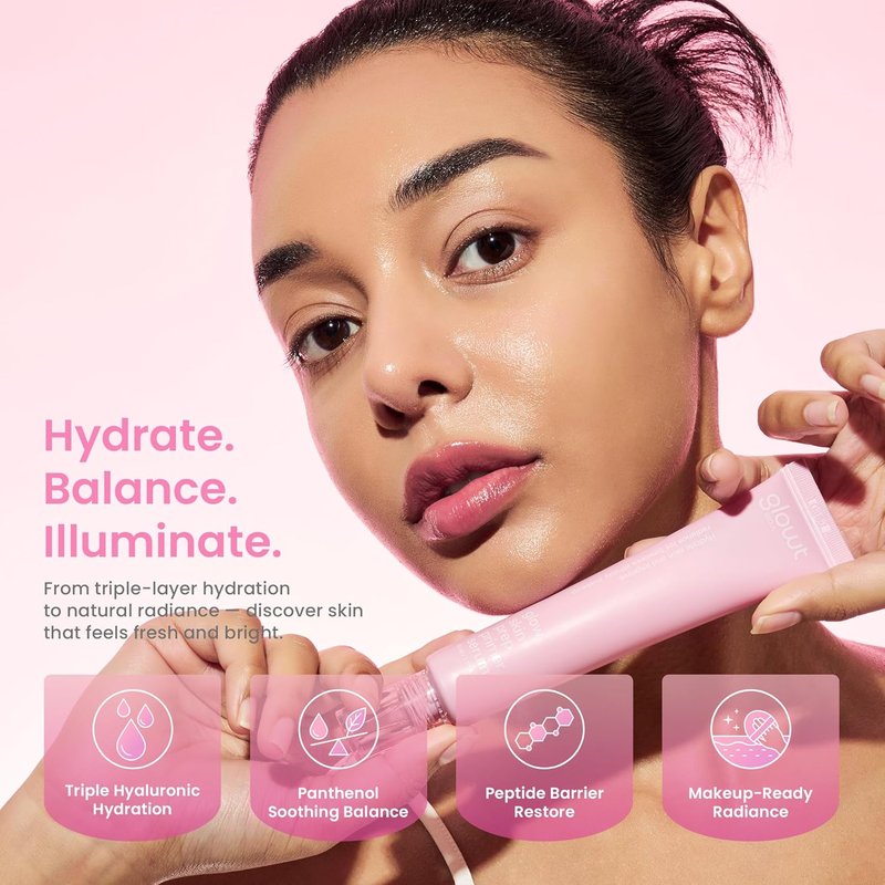 Glow Skin Prep Primer Serum - Hydrating Makeup Gripping Base with Triple HA & Biopeptides | 45 ml / 1.52 fl. oz.