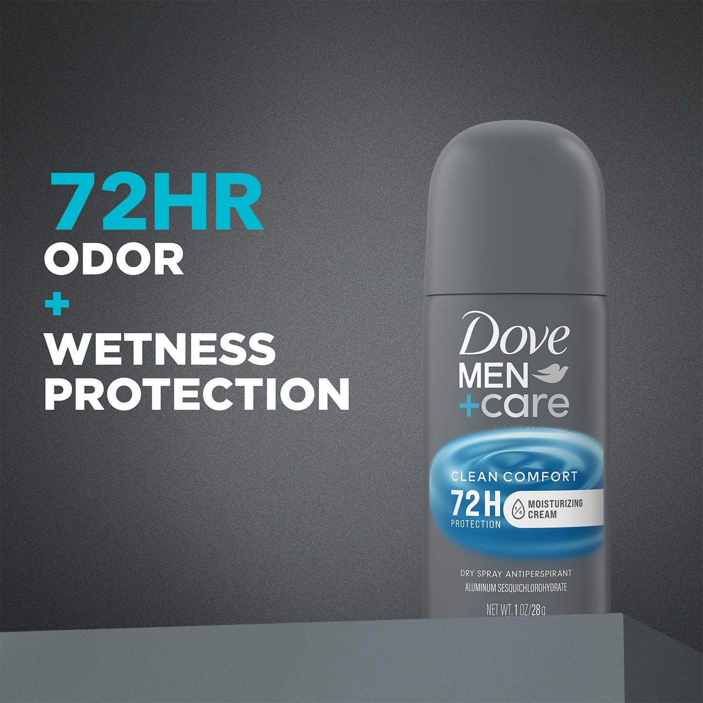 Dove Men+Care Dry Spray Antiperspirant Travel Deodorant for Men 6-Pack – Clean Comfort, 72H Protection, 1 Oz Ea