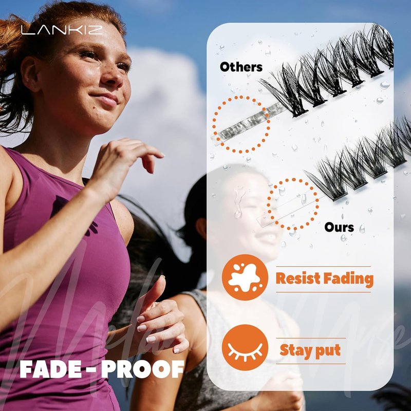 Lash Extension Kit - DIY 40D & 50D C Curl Natural False Lashes | 280 Pcs Individual Eyelash Clusters with Waterproof Bond & Seal Glue