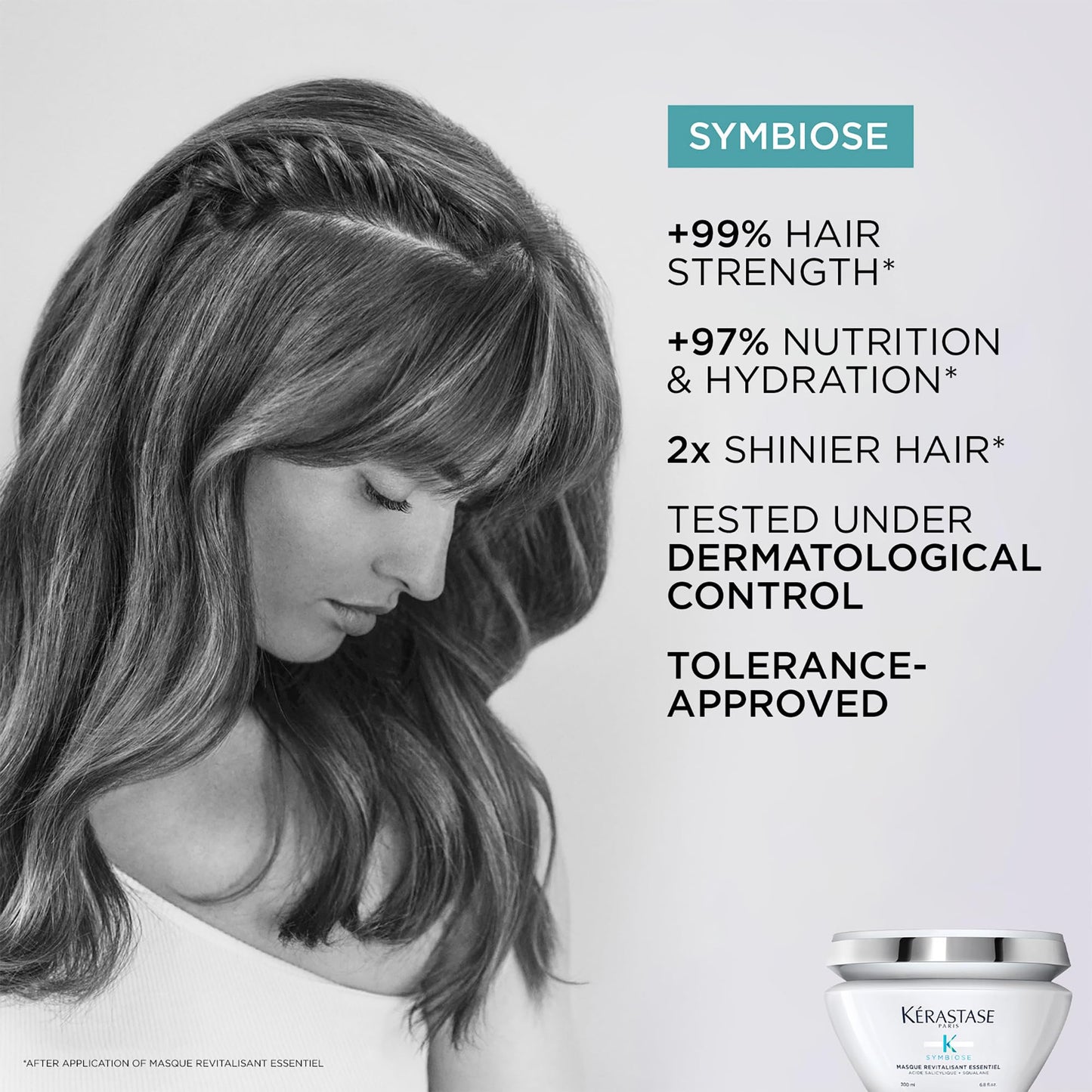 Kerastase Symbiose Hydrating Hair Mask, Revitalisant Essentiel | Deeply Hydrates and Strengthens Dry Hair | For Dry and Dandruff-Prone Hair and Scalp | 6.8 Fl Oz