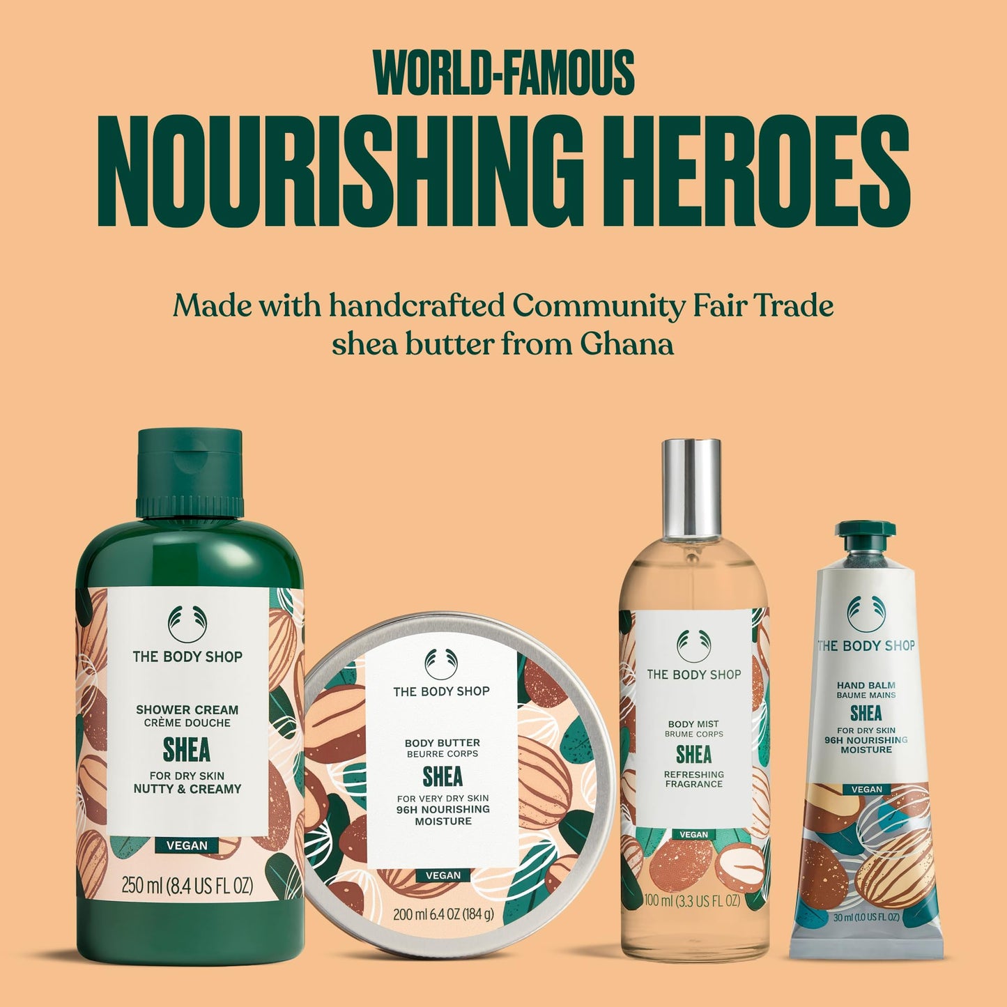 The Body Shop Nourish & Flourish Shea Body Care Gift Set, Vegan, 5-Piece Gift Set