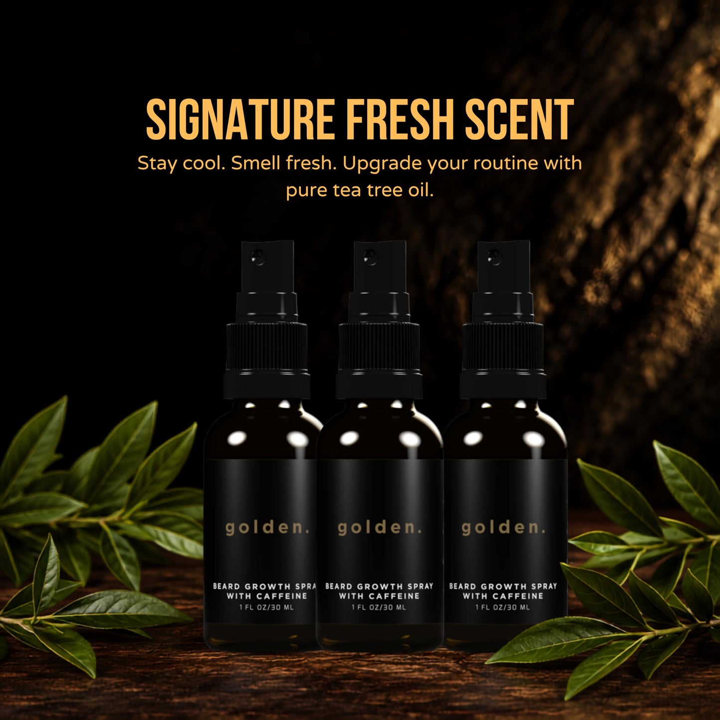 Golden Grooming Beard Growth Spray | Boost Beard Growth, Thickness & Strength | Natural Formula with Biotin & Vitamin E | Specifically Crafted for Coarse & Curly Beards (2-Pack)