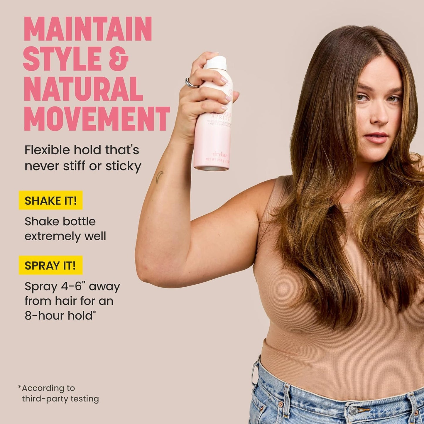 Drybar Seltzer Spritz Flexible Hold Hairspray - 8-Hour Hold, Touchable Finish, Ultrafine Mist, Vegan & Cruelty-Free