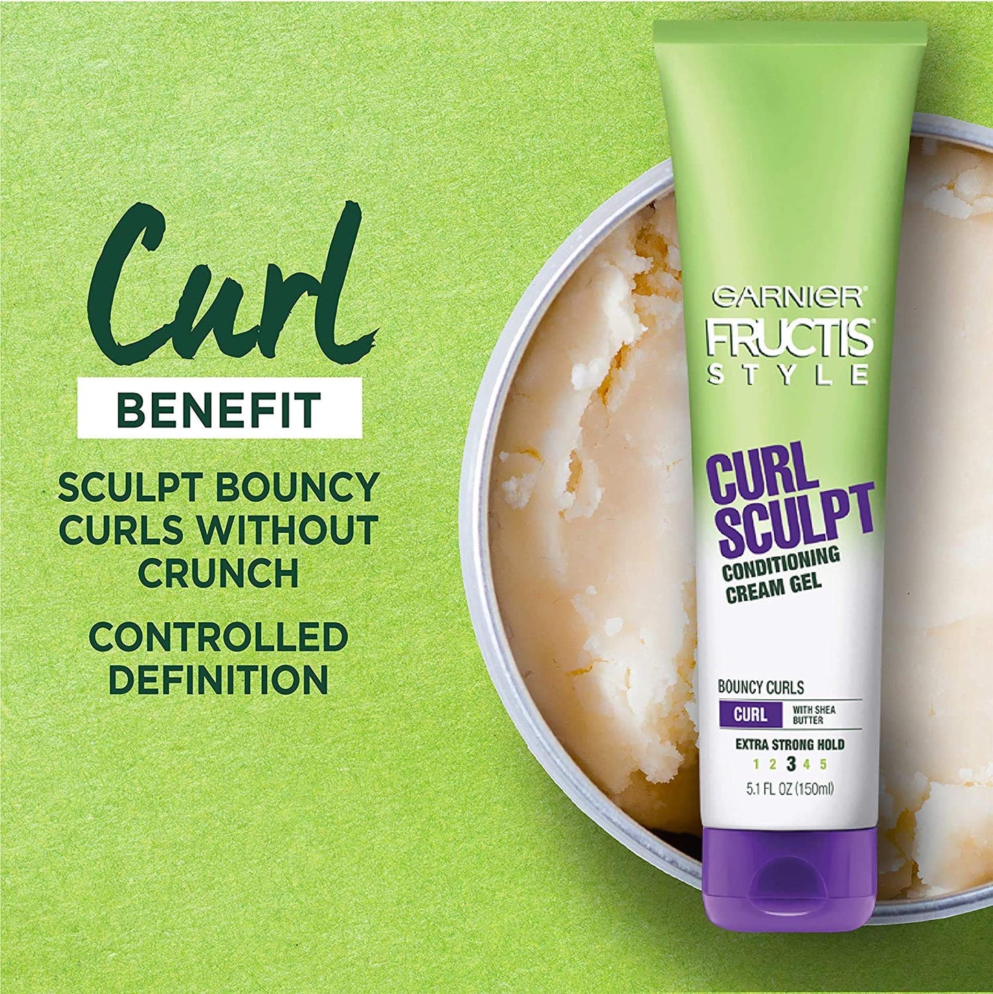 Garnier Fructis Style Curl Sculpt Conditioning Cream Gel 5 oz (Pack of 5)
