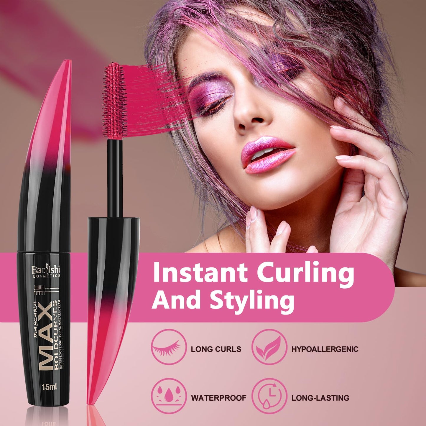 Joyeee 6 Colors Mascara Set, Colorful Mascara Waterproof Long-lasting Volumising Lengthening Curling, Create 3D Charming Eye Makeup, Brilliant Halloween/Christmas Gift Set for Women Teenage Girls#1