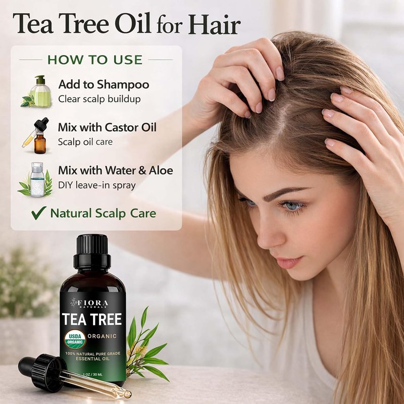 Pure Organic Tea Tree Essential Oil - Therapeutic Grade for Skin, Hair & Acne | 1 fl oz