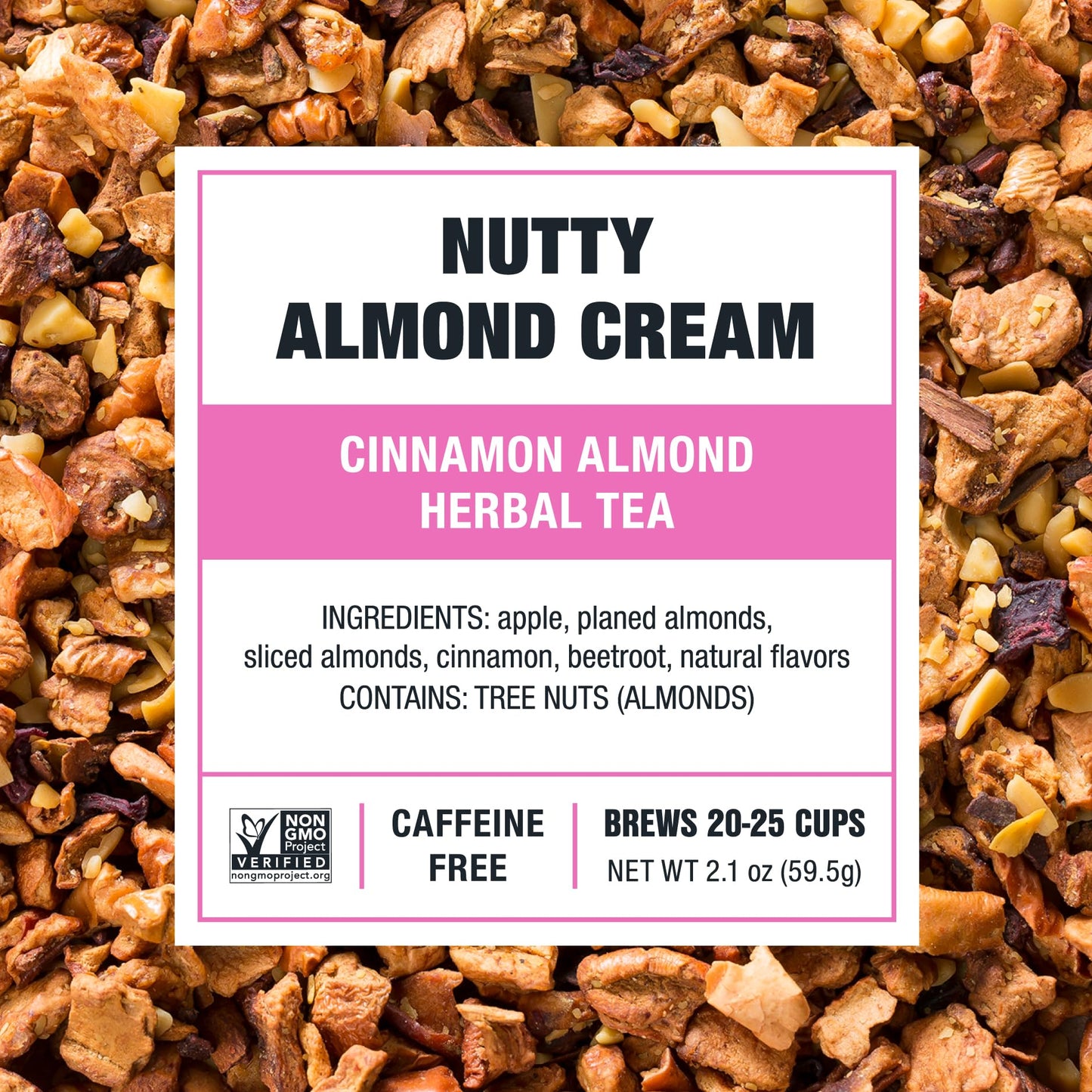 Tiesta Tea - Nutty Almond Cream, Premium Loose Leaf, Cinnamon Almond Herbal Tea Blend, Non-Caffeinated, Make Hot or Iced & Brews Up to 25 Cups, 2.1 Ounce Resealable Pouch