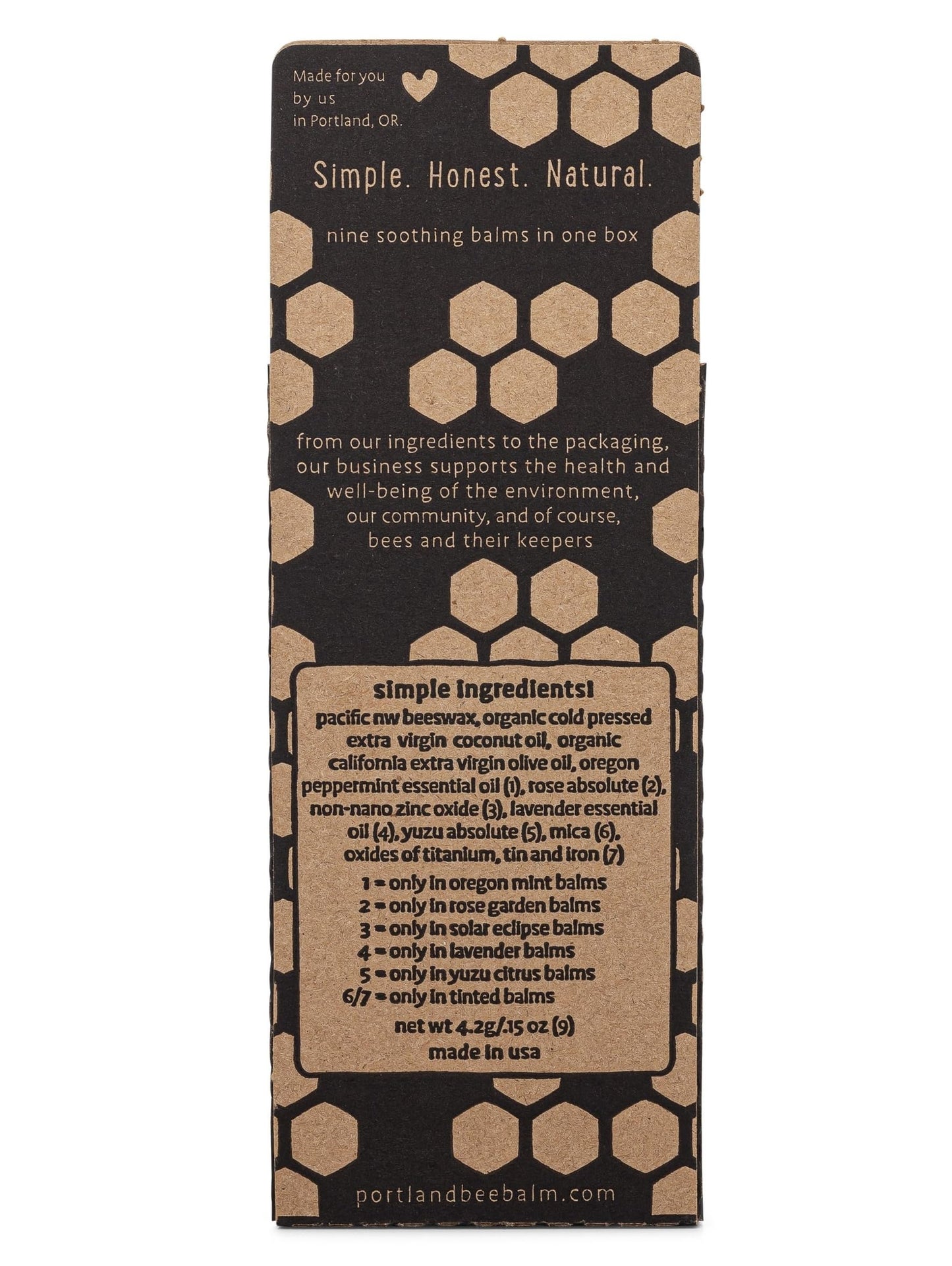 Portland Bee Balm All Natural Handmade Beeswax Lip Balm with Organic Coconut and Olive Oil (Unscented, Oregon Mint & Rose Garden) - 9 Count | Natural Lip Balm, Cruelty Free, Plastic Neutral