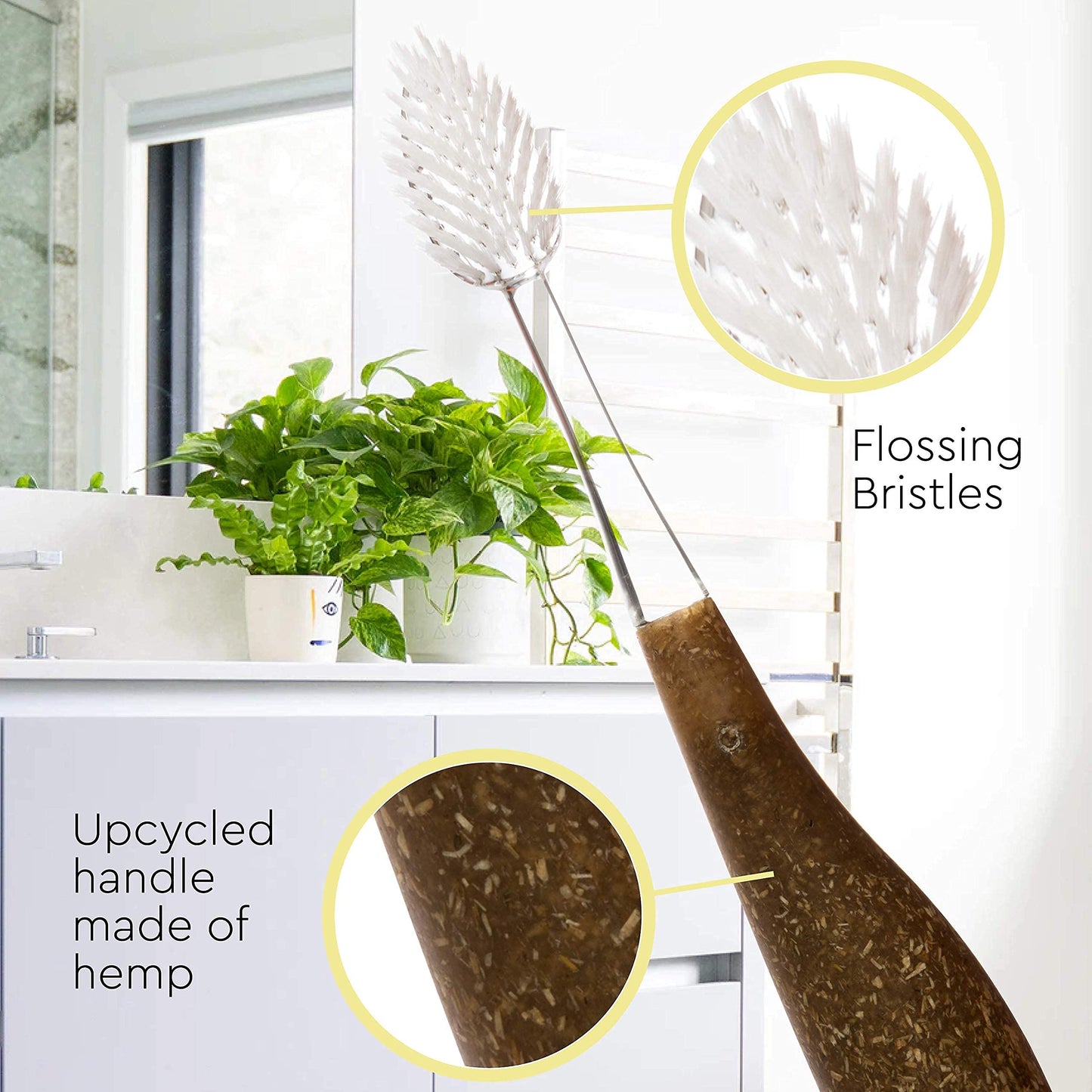 RADIUS Toothbrush Source Floss Brush BPA Free & ADA Accepted Improve Gum Health & Reduce Gum Issues - Soft - Cornstarch/Hemp/Money - Pack of 3