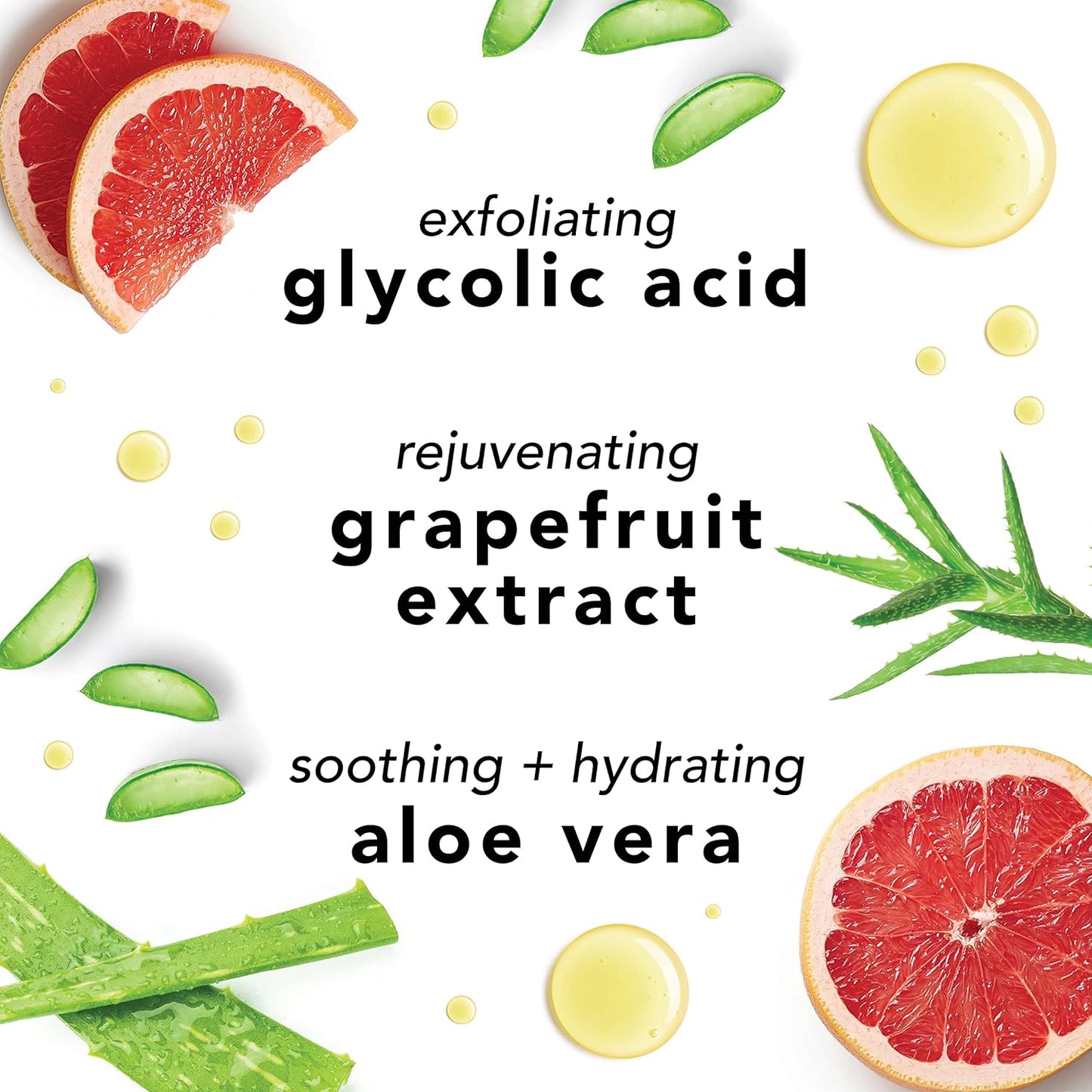 Glycolic Acid Toner - Alcohol-Free Facial Toner for Aging Skin | Exfoliating with Antioxidant Grapefruit Extract